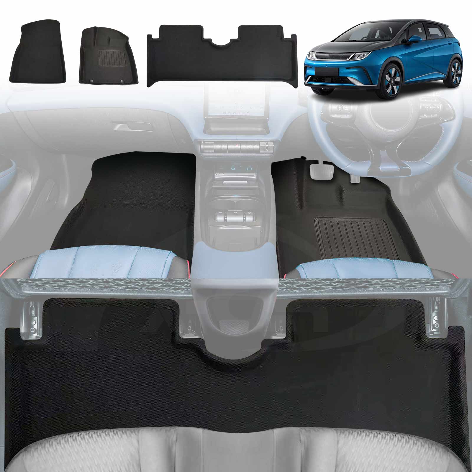 3D Floor Mats for BYD Dolphin 2023-2025 All-Weather Car Liners