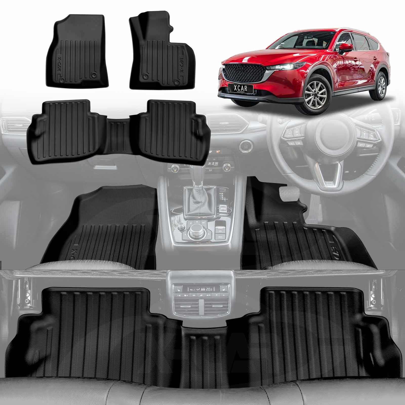 3D Floor Mats for Mazda CX-8 CX8 2018-2024 All-Weather Car Liners - Image 20