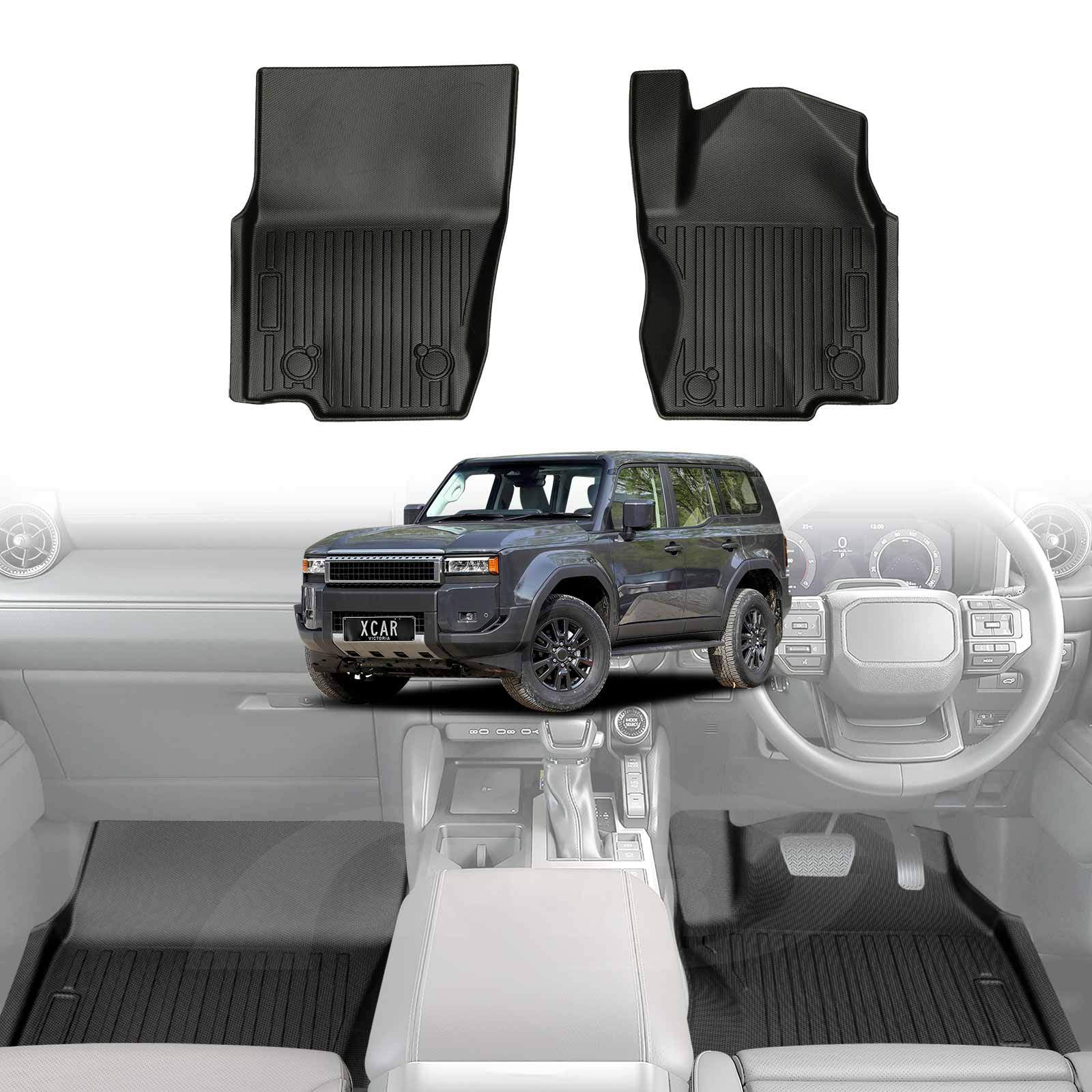 3D Floor Mats for Toyota Prado 250 Series 7-Seater 2024-Onwards All-Weather Car Liners - Image 18