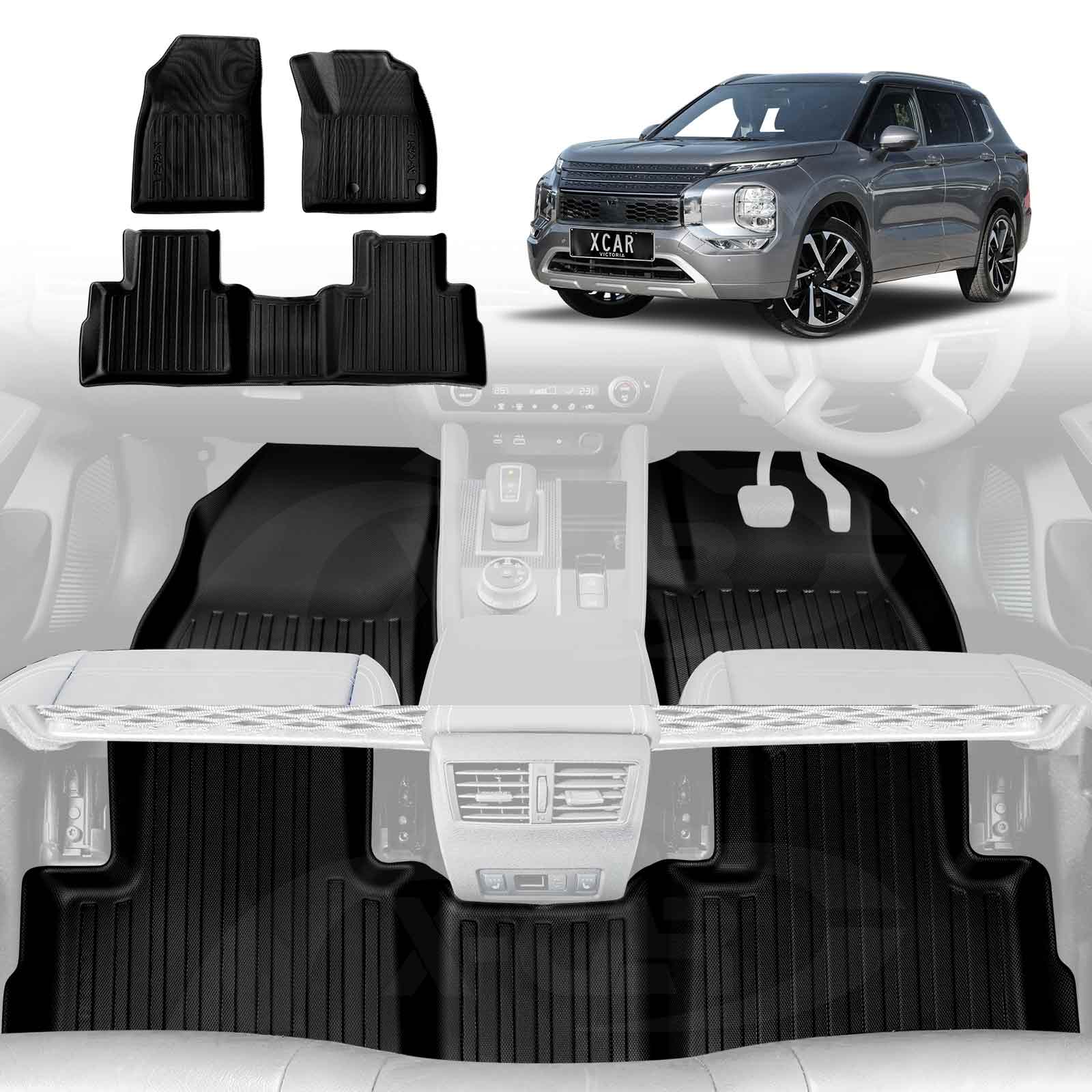 3D Car Floor Mats for Mitsubishi Outlander Petrol 2021-Onwards All-Weather Liners - Image 18