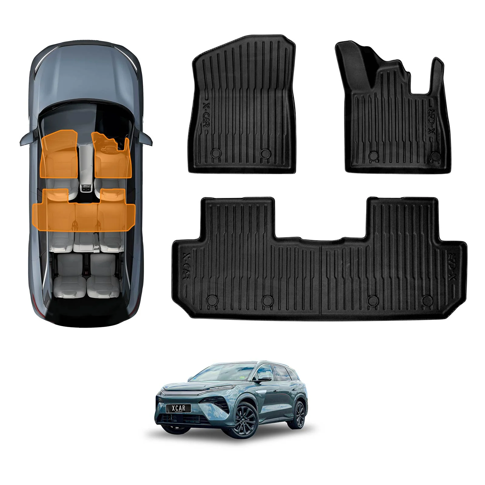 3D Floor Mats for BYD SEALION 8 SEALION8 2026-Onwards All-Weather Car Liners - Image 13