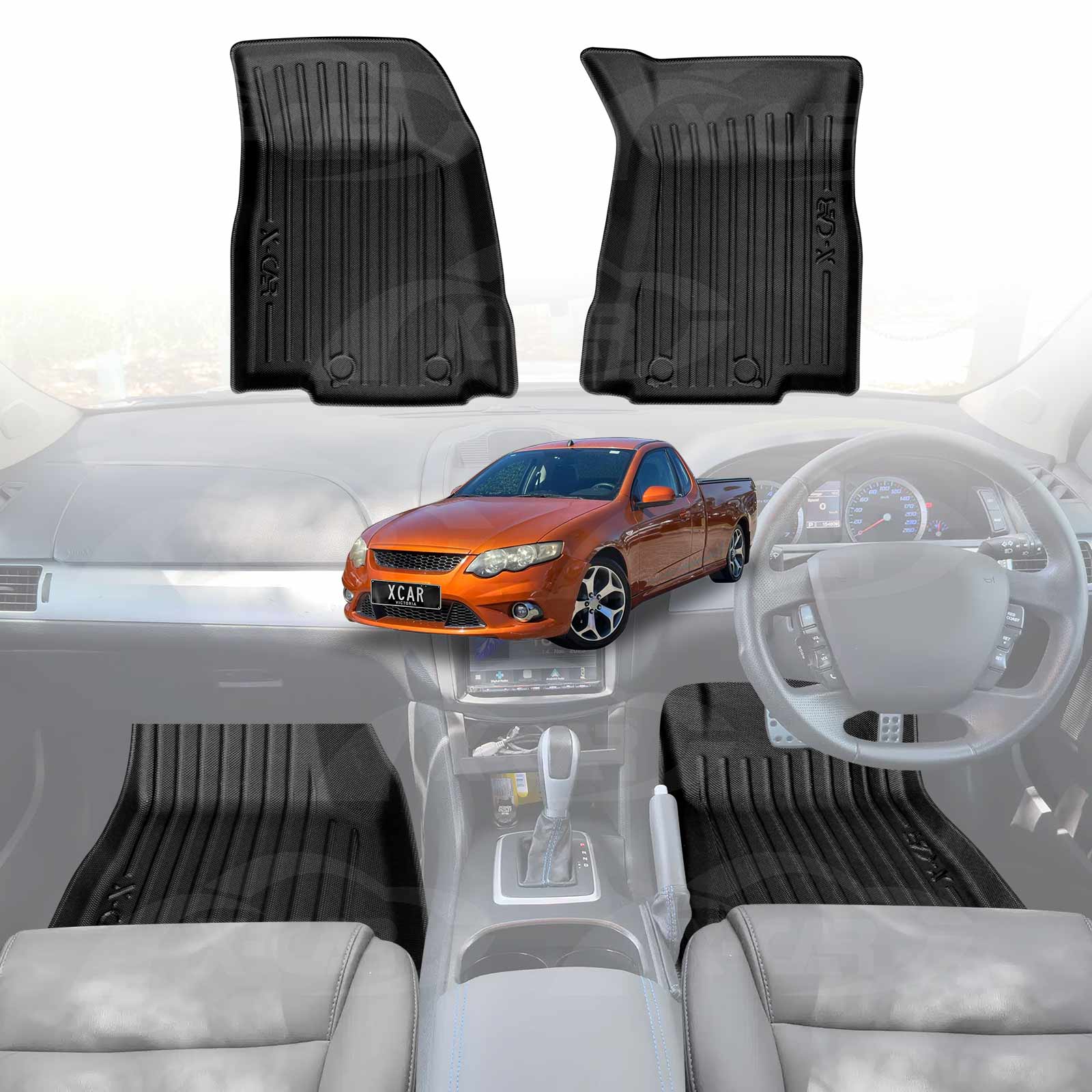 3D Floor Mats for Ford Falcon Ute FG 2008-2016 All-Weather Car Liners