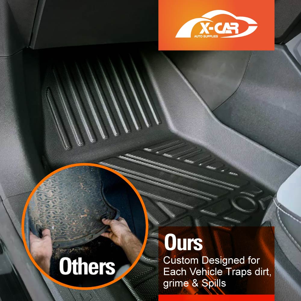 3D Floor Mats for Ford Next-Gen Ranger Single Cab 2022-Onwards All-Weather Liners - Image 3