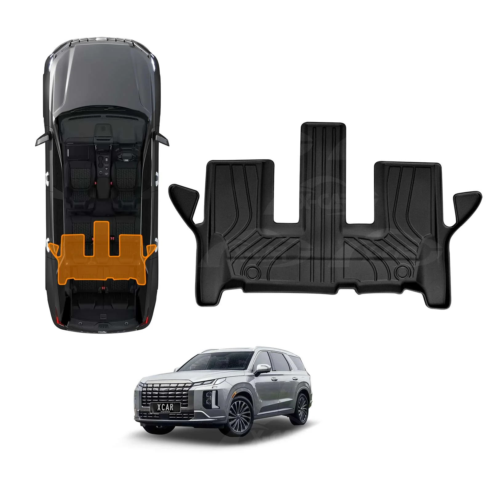 3D Floor Mats for Hyundai Palisade 2020-2025 All-Weather Car Liners - Image 17
