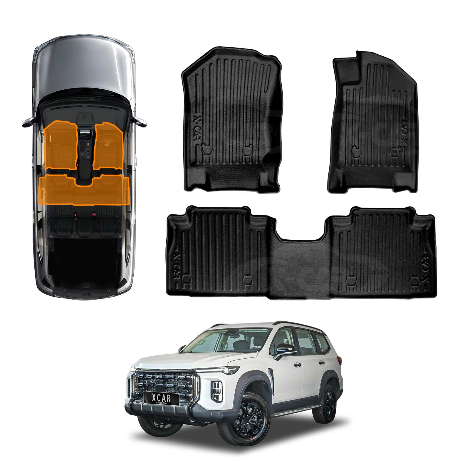 3D Floor Mats for LDV D90 2025-Onwards All-Weather Car Liners - Image 15