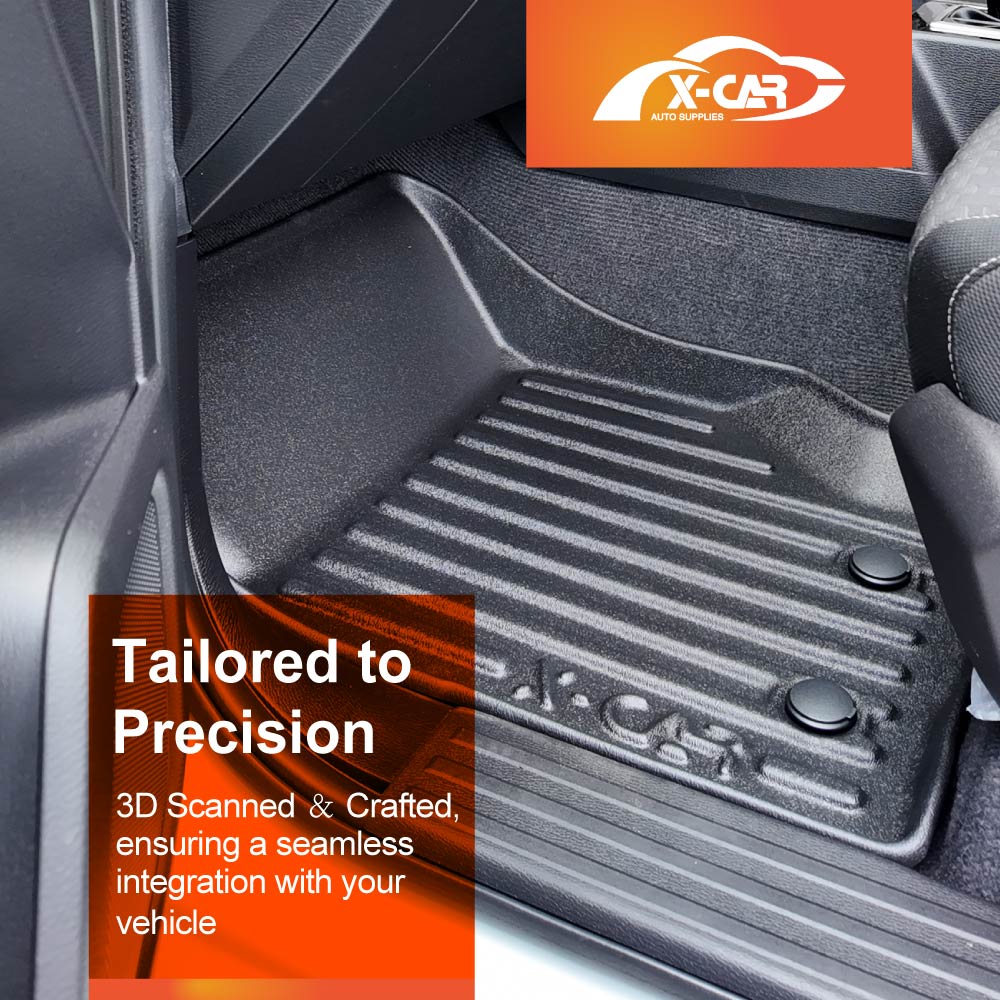 3D Floor Mats for Mitsubishi Triton MV Double Cab 2024-Onwards All-Weather Liners - Image 3