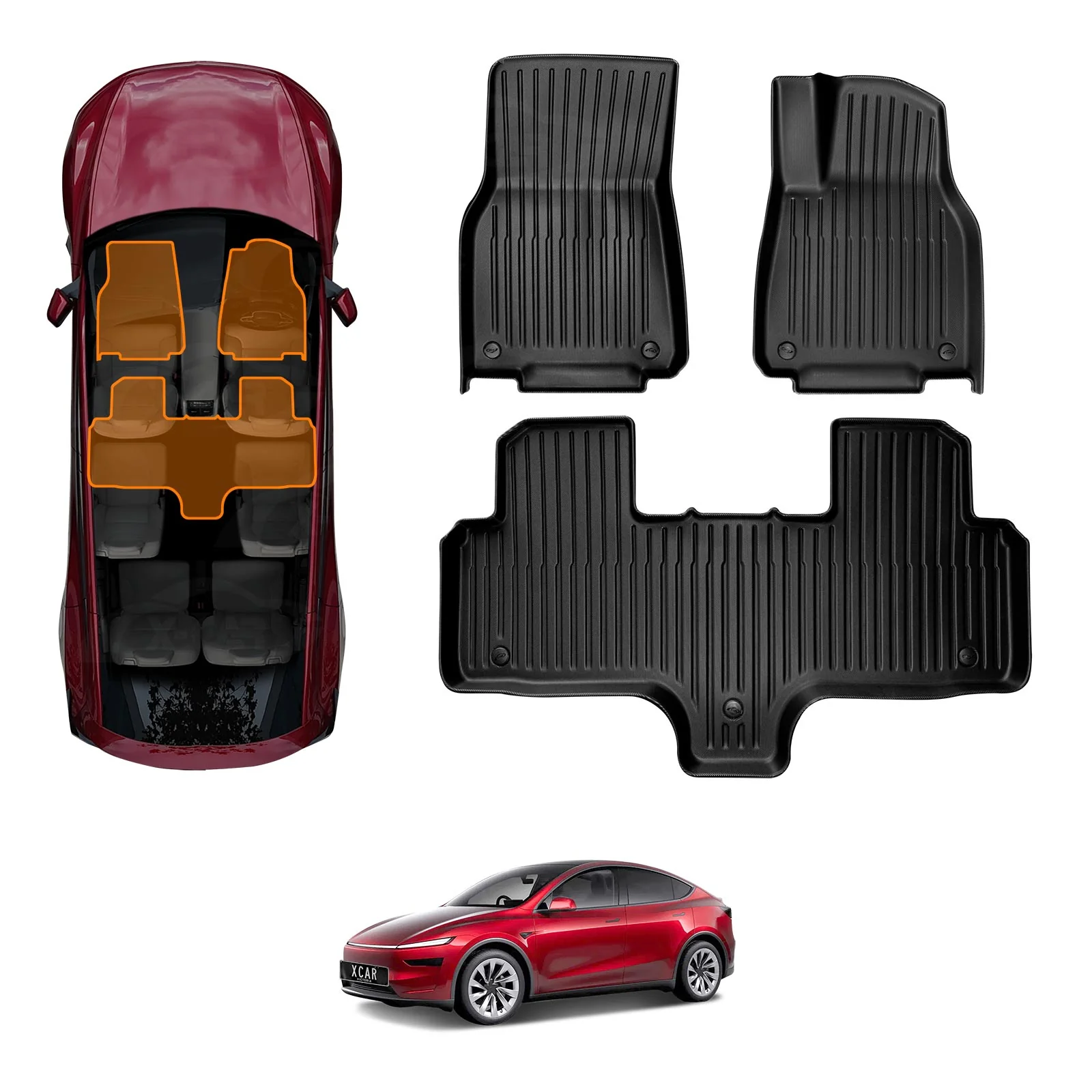 [Pre-order] 3D Floor Mats for Tesla Model Y L 6-Seat 2026-Onwards All-Weather Car Liners - Image 14