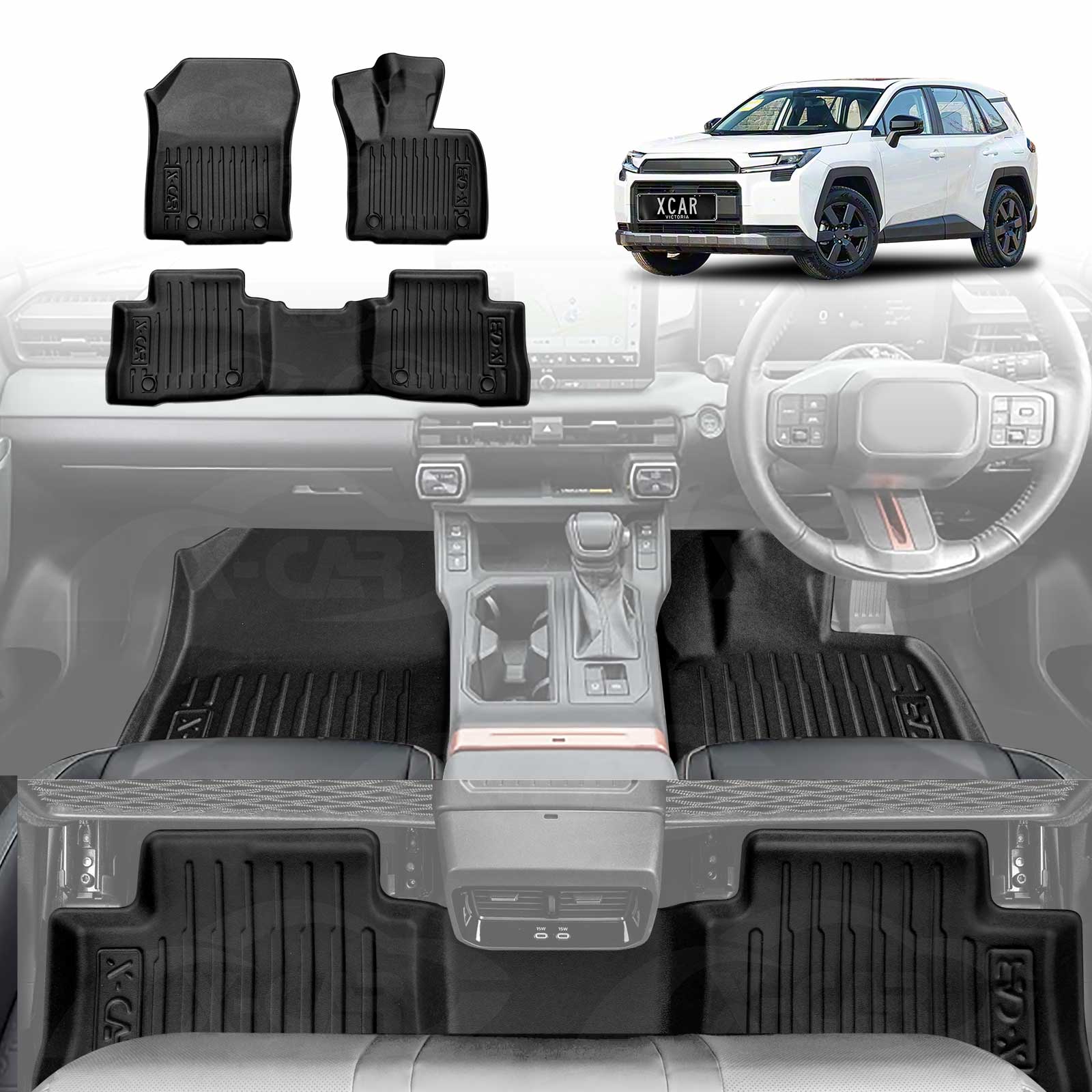 3D Floor Mats for Toyota Rav4 Rav 4 6th Gen 2026-Onwards All Weather Car Liners