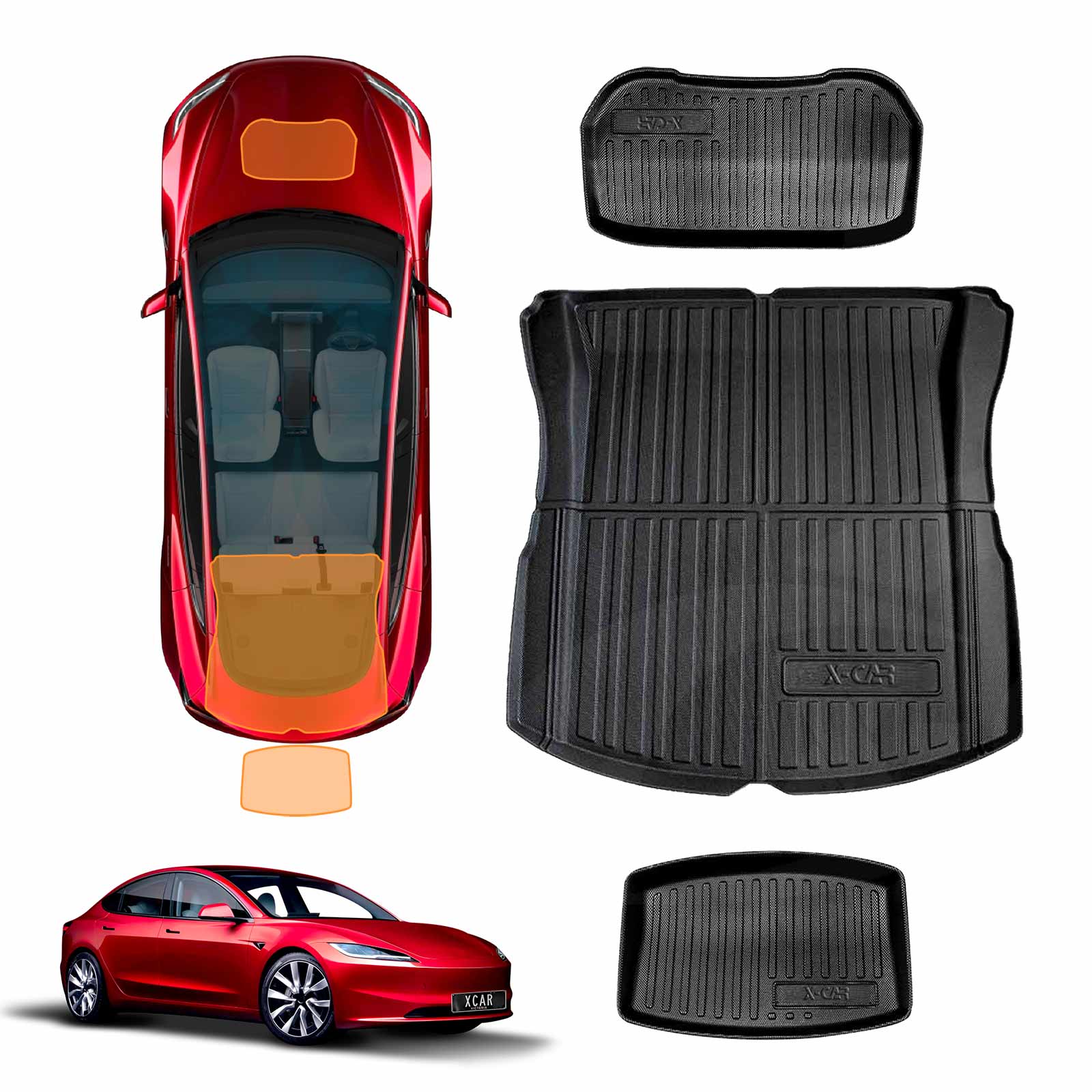 Tesla Model 3 Highland 3D All-Weather Interior Liners for Boot Frunk Cargo Mats 2023-Onwards - Image 17