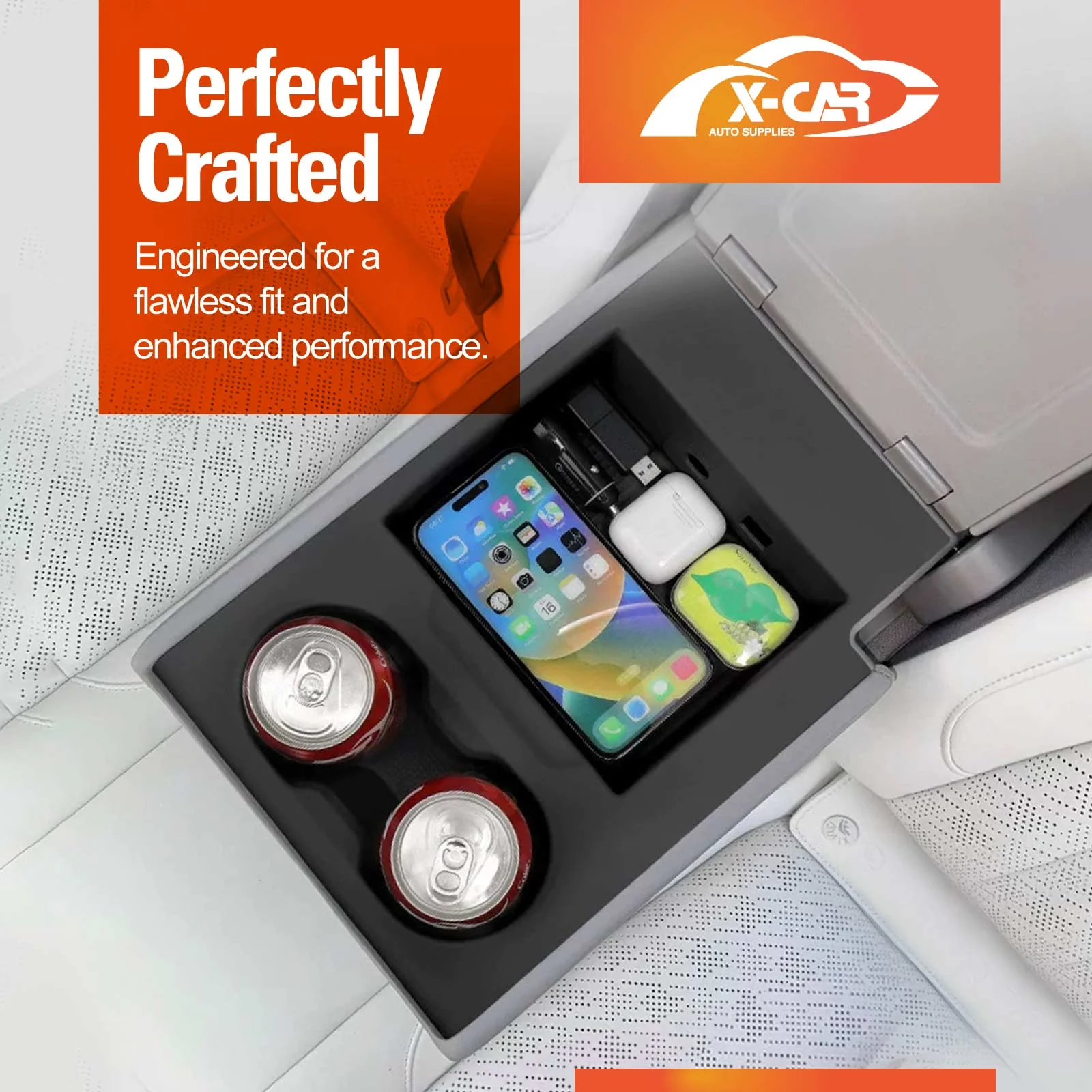 Armrest & Cup Holder Organiser Tray for Zeekr 7X 2025-Onwards Rear Row Seat Storage - Image 3