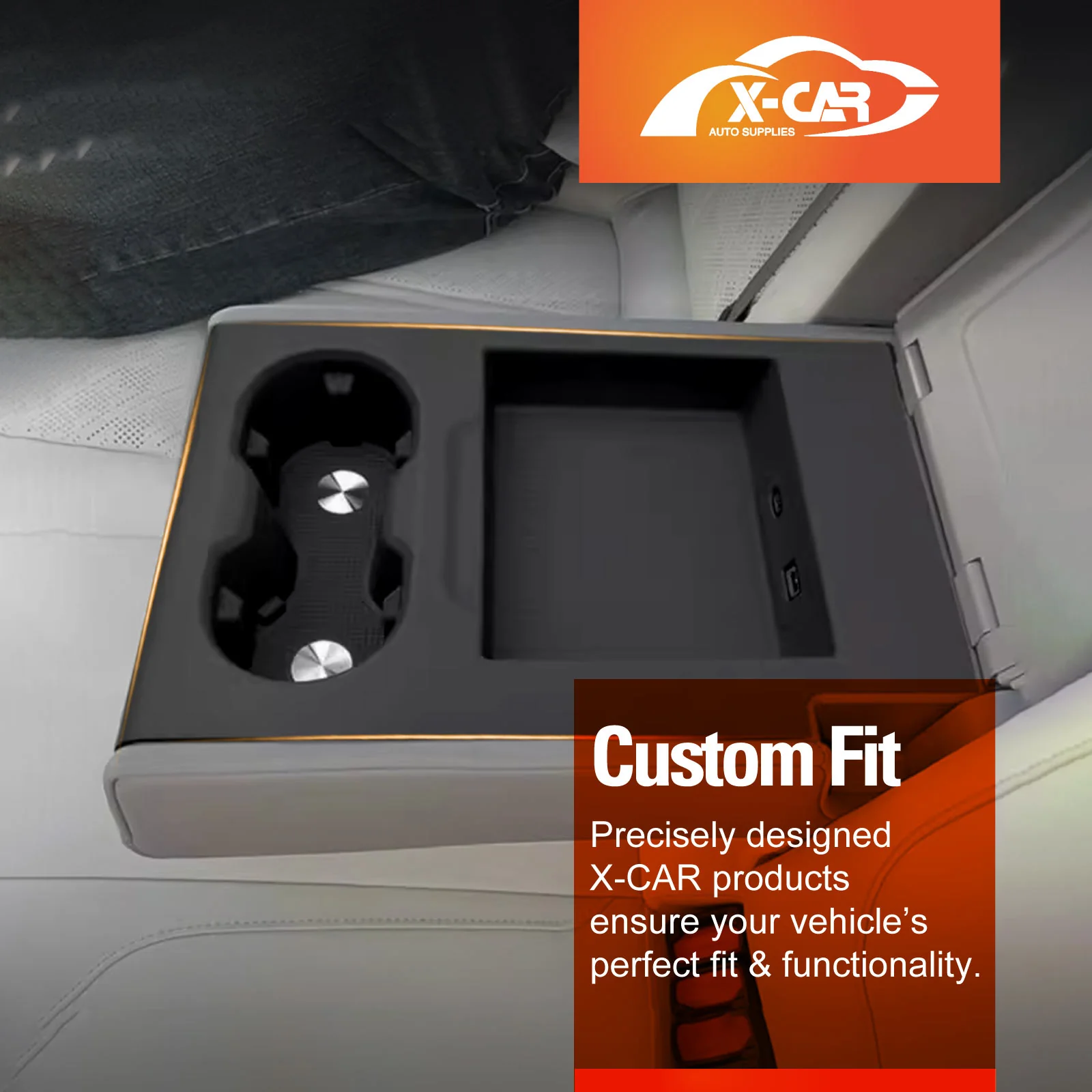 Armrest & Cup Holder Organiser Tray for Zeekr 7X 2025-Onwards Rear Row Seat Storage - Image 5