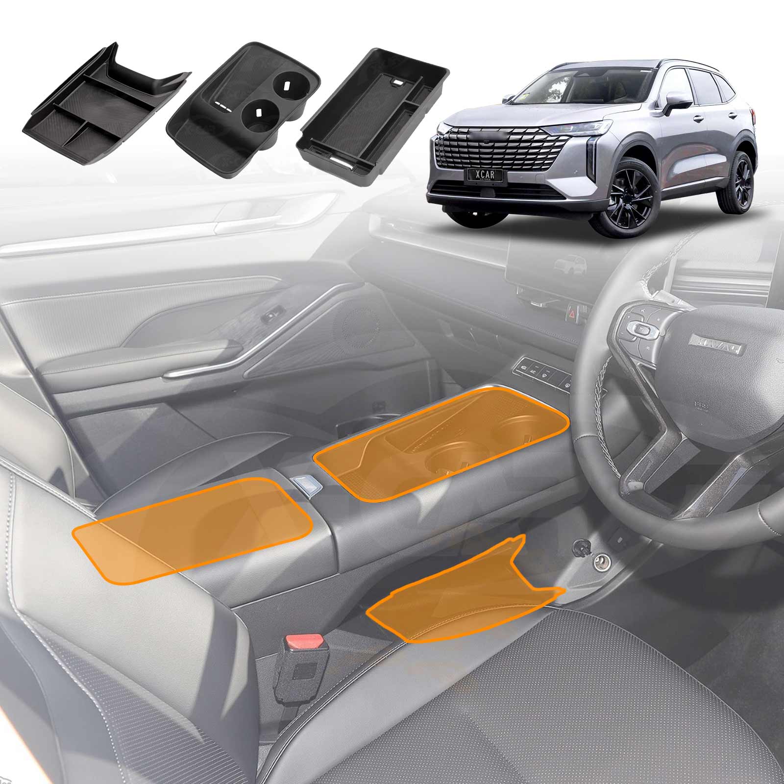 Centre Console Organiser Tray for GWM Haval H6 2025-Onwards Armrest Storage Box Cup Holder Car Interior Accessories