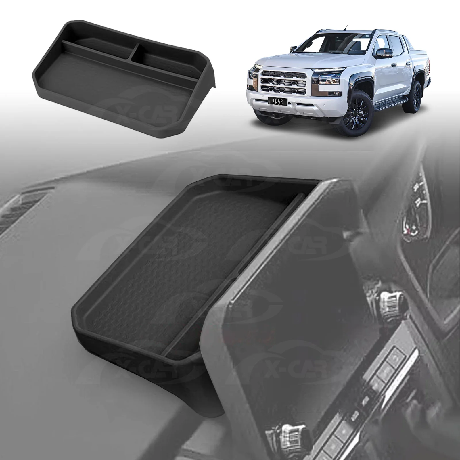 Centre Console Organiser Set for Mitsubishi Triton MV Double Cab 2024-Onwards Armrest Tray Storage Box Cup Holder Car Interior Accessories - Image 15
