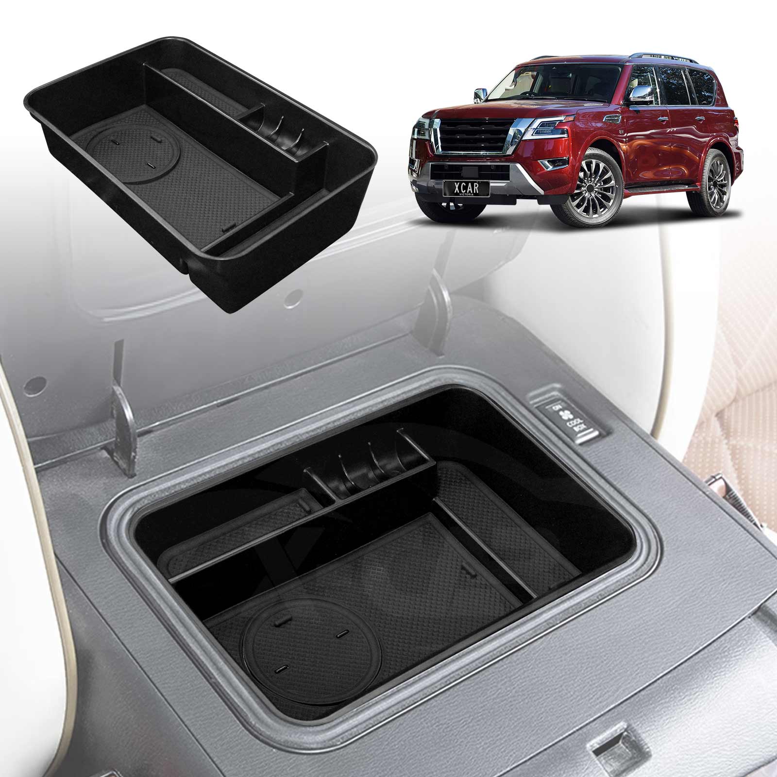 Armrest Organiser Tray for Nissan Patrol 2012-Onwards Y62 Series Centre Console Storage Box Accessories