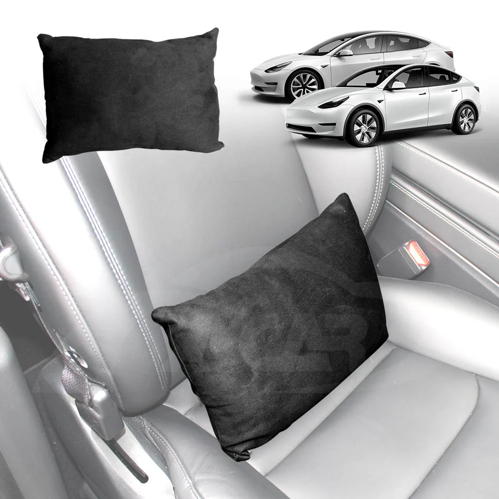 Black Headrest/Waist Pillow for Tesla Model 3/Y Seat Neck/Back Support Cushion Accessories - Image 3