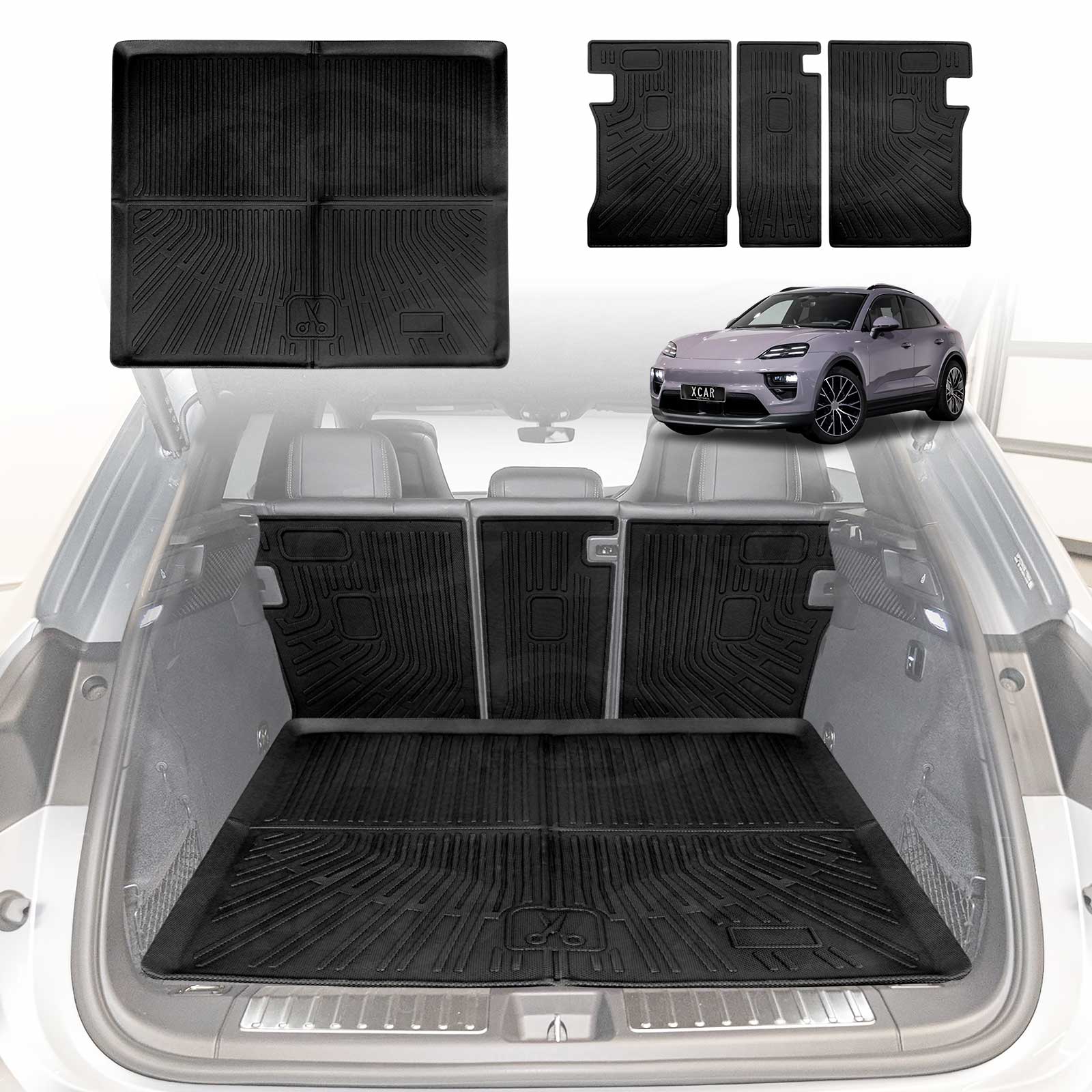 Boot Liner/ Back Seat Protector for Porsche Macan Electric 2024-Onwards All Weather Car Mat