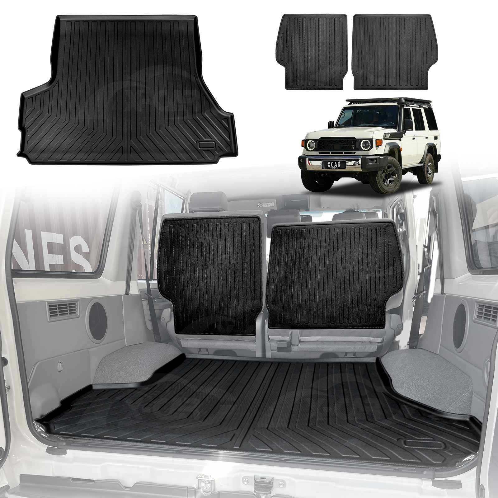 Boot Liner/Back Seat Protector for Toyota Landcruiser 70/76 Series 2023-Onwards Cargo Trunk Mat Luggage Tray