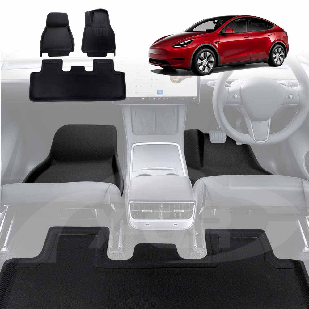3D Floor Mats For Tesla Model Y 2021-2025 All-Weather Heavy Duty Car Liners - Image 12