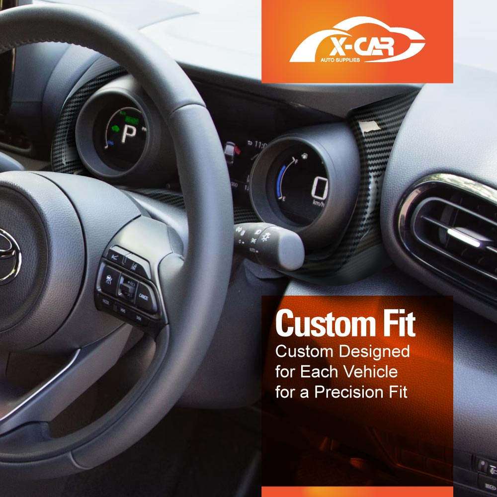 AC Vent Dashboard Frame Panel Trim for Toyota Yaris/Yaris Cross 2020-Onwards Carbon Fiber Style - Image 4