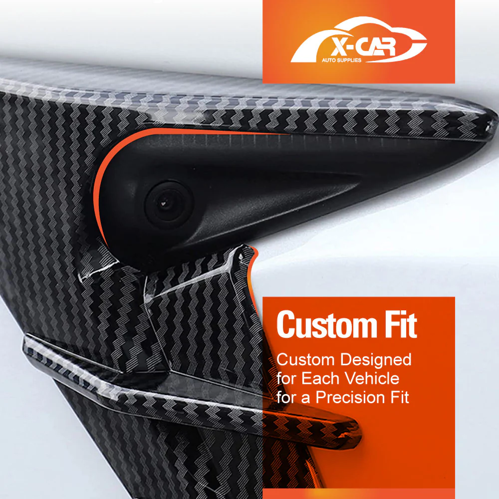 Carbon Fibre Style Trim Side Cameras Cover for Tesla Model 3 2017-2023 and Model Y 2021-2025 - Image 3
