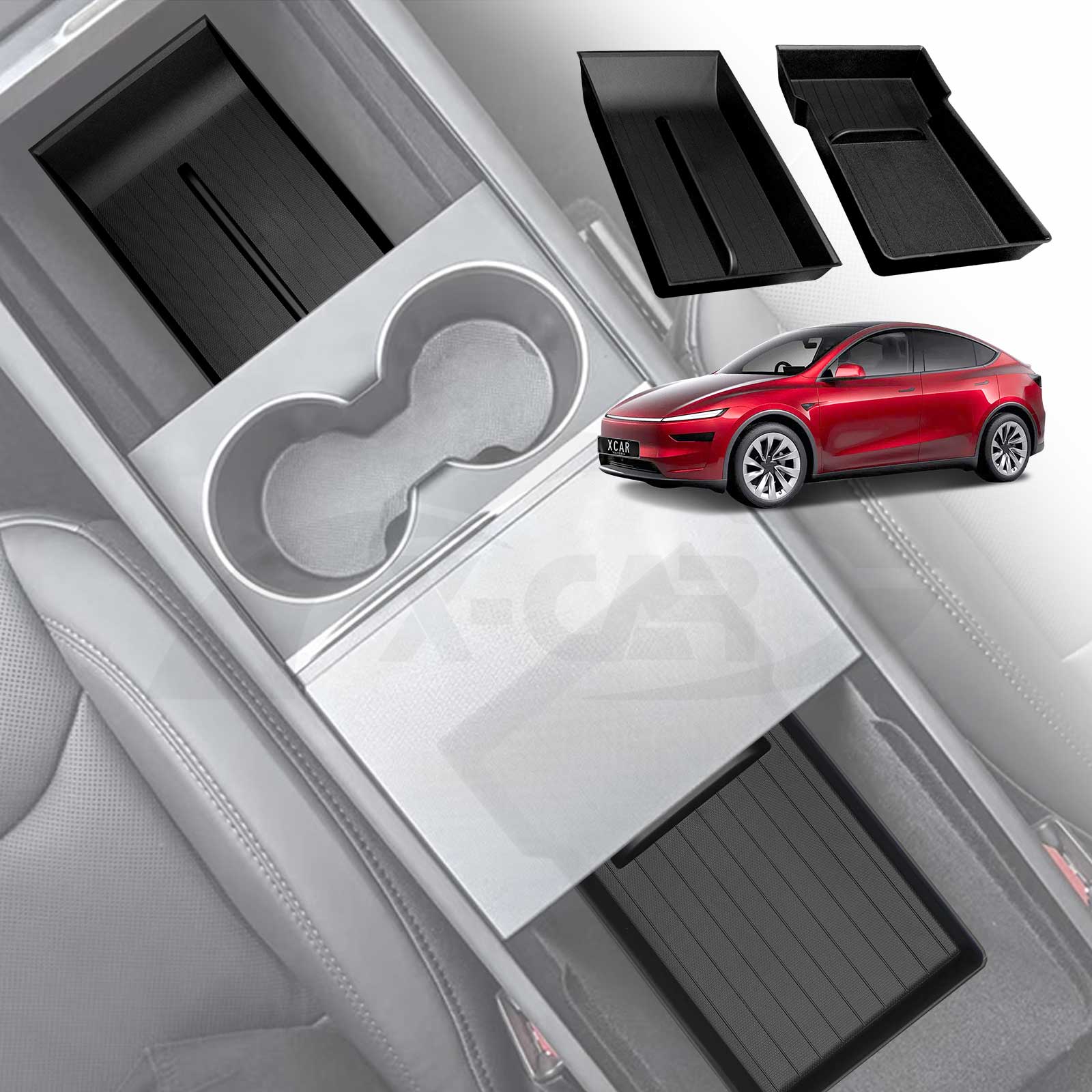 Centre Console Armrest Organiser Tray for Tesla Model Y L 6-Seat 2026-Onwards Storage Box Car Interior Accessories