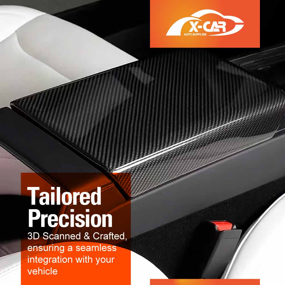 Centre Console Armrest Pad Cover for Tesla Model 3 Highland 2023-Onwards Carbon Fiber Style Interior Protector - Image 2