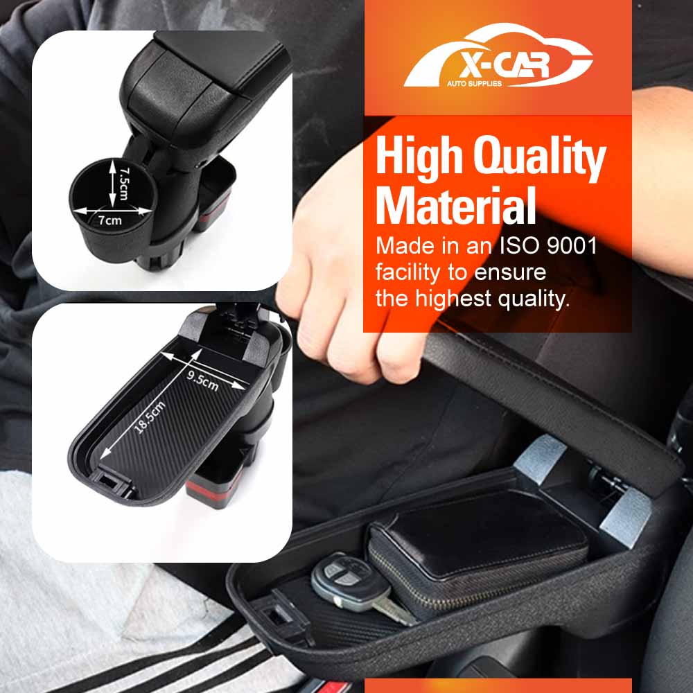 Centre Armrest Storage Box with Cup Holder for Mazda 2 Hatch & Sedan 2014-Onwards Arm Rest Interior Accessories - Image 4