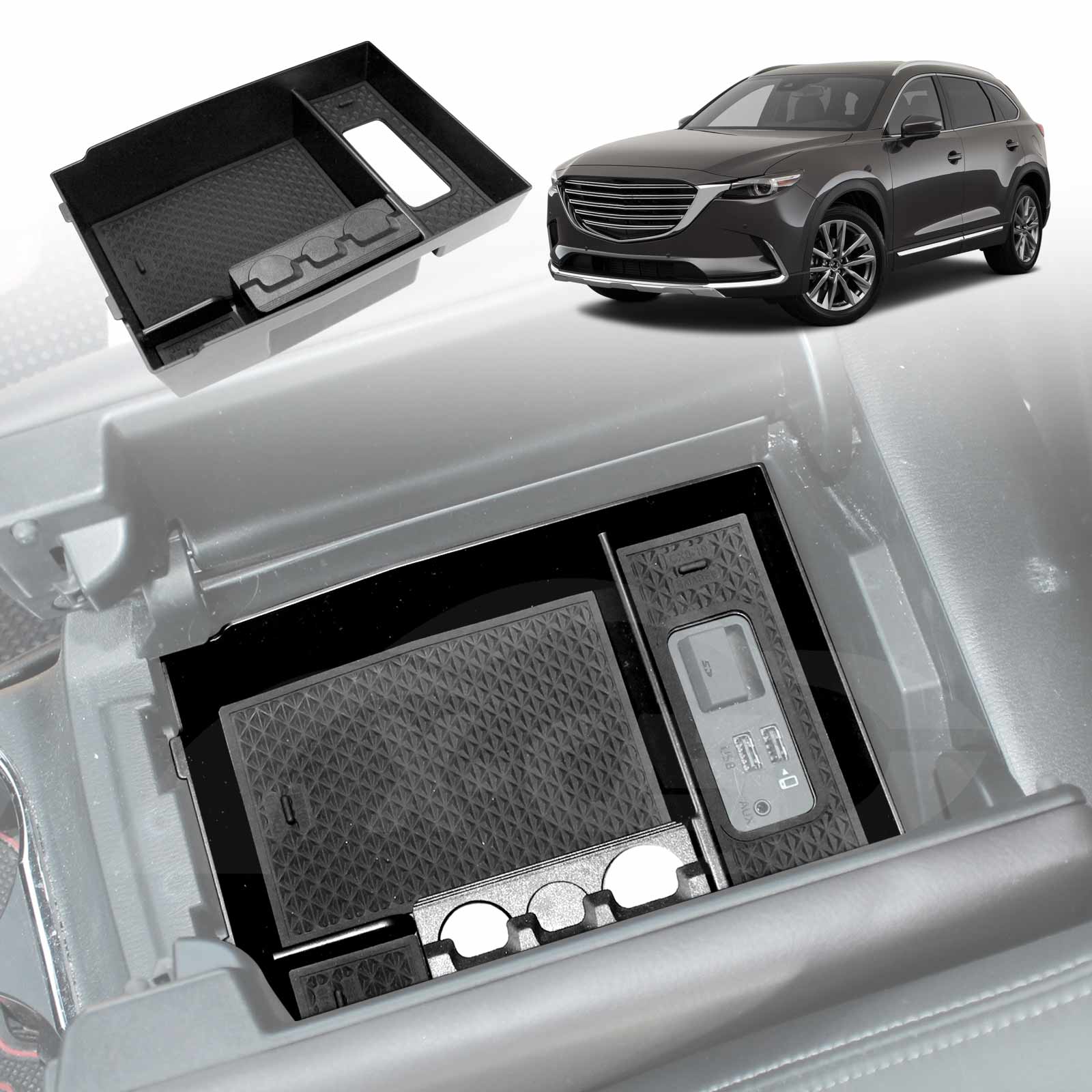 Centre Console Armrest Organiser Tray for Mazda CX-9 CX9 2016-2025