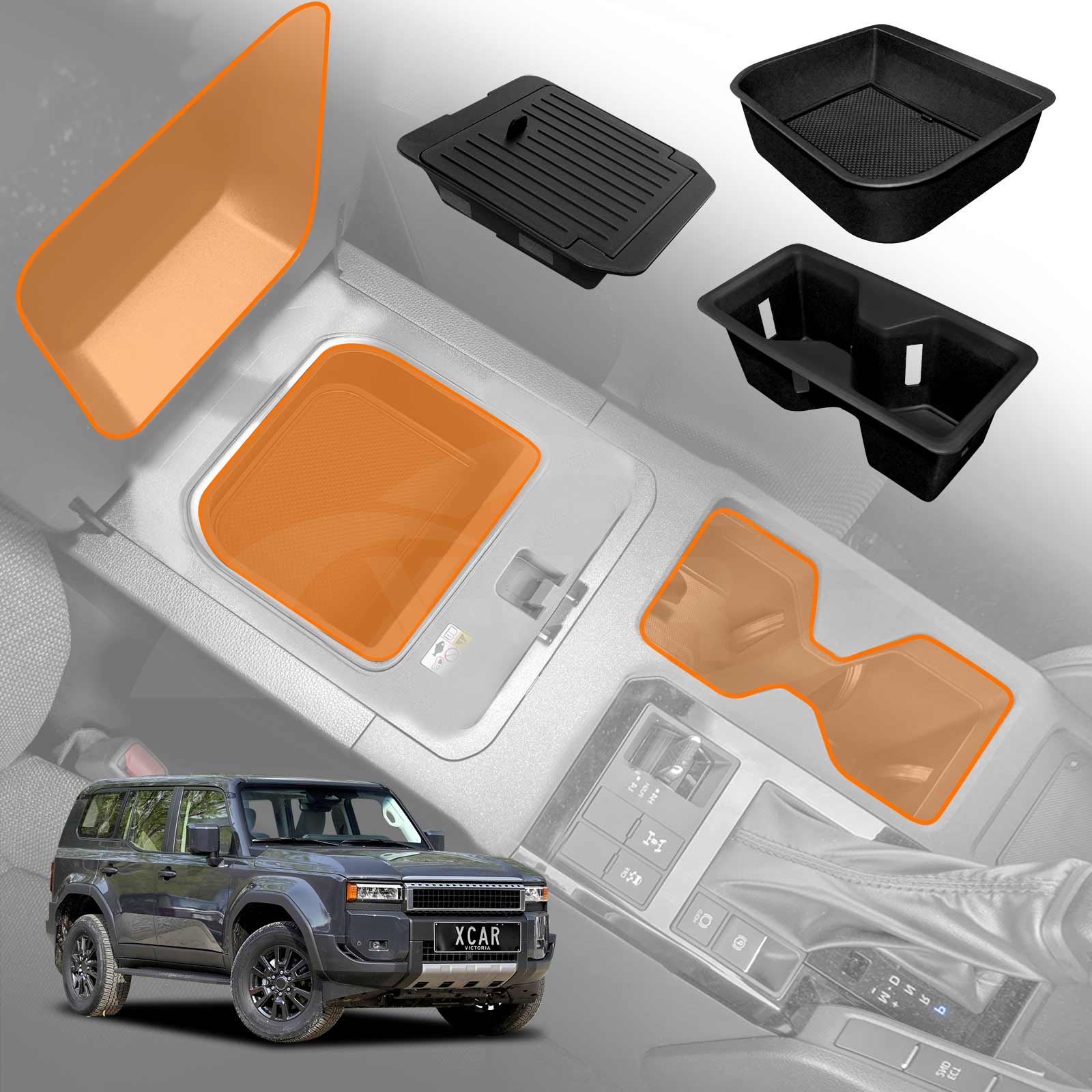 Centre Console Organiser Tray for Toyota Prado 250 Series with Cool Box 2024-Onwards