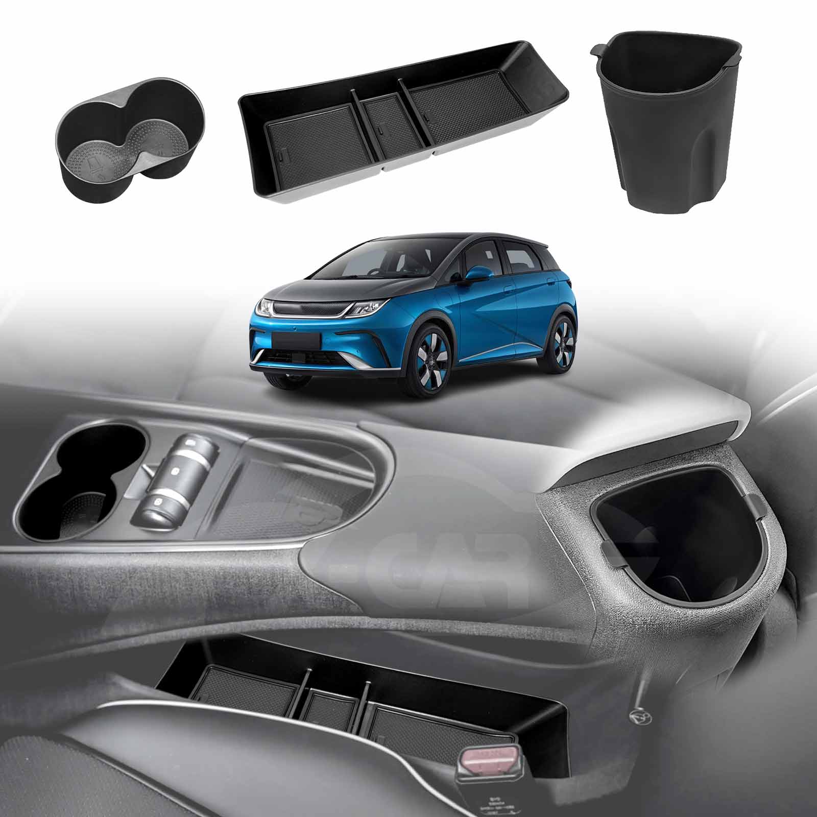 Console Organiser Tray Rubber Cup Holder Insert for BYD Dolphin 2023-2025 Storage Box