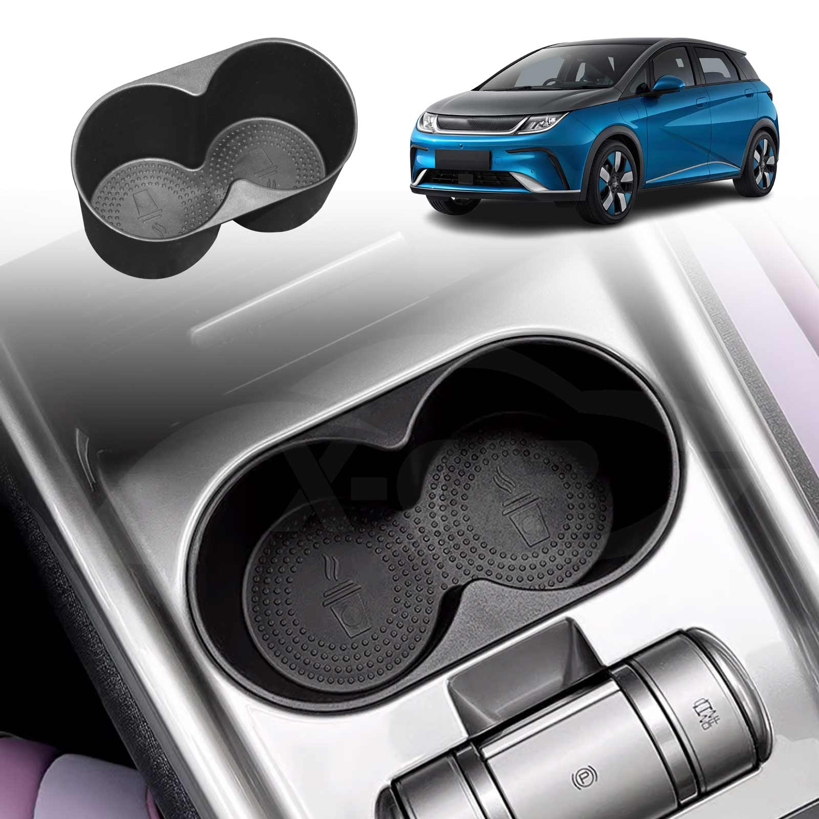 Console Organiser Tray Rubber Cup Holder Insert for BYD Dolphin 2023-2025 Storage Box - Image 22