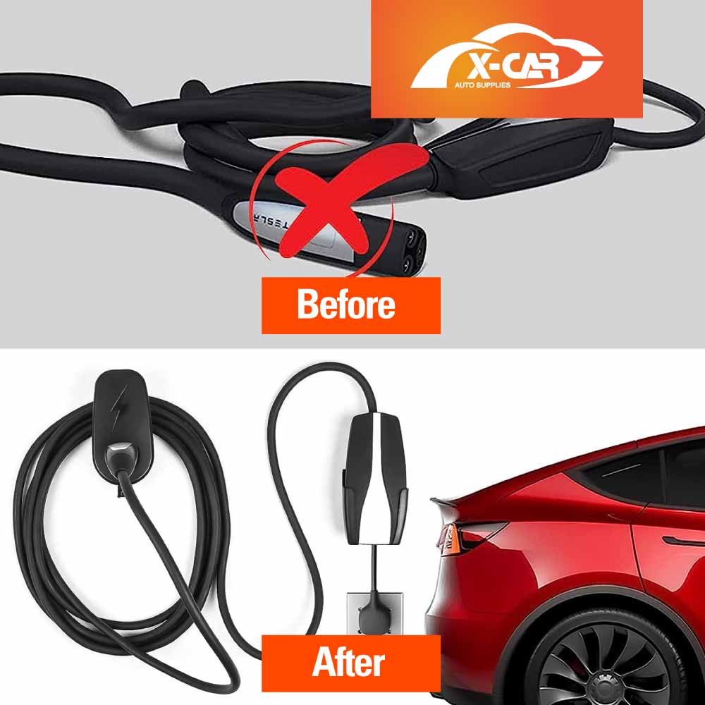 Charger Holder for Tesla Model Y/3/S/X Charging Cable Organiser Wall Mount Adapter Connector with Chassis Bracket - Image 9