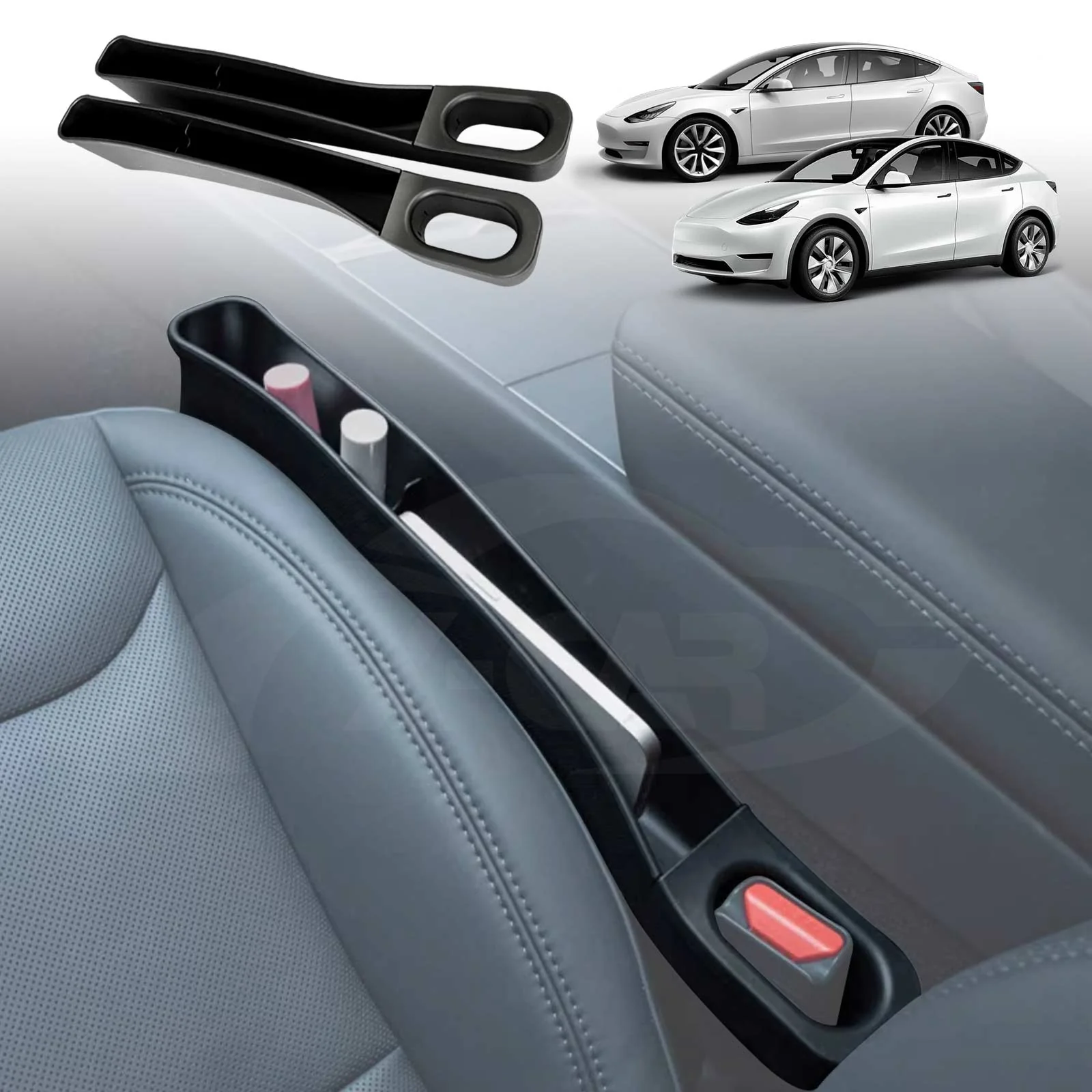 Console Car Seat Gap TPE Filler Box Organiser for Tesla Model 3 2017-2023 and Model Y 2021-2025