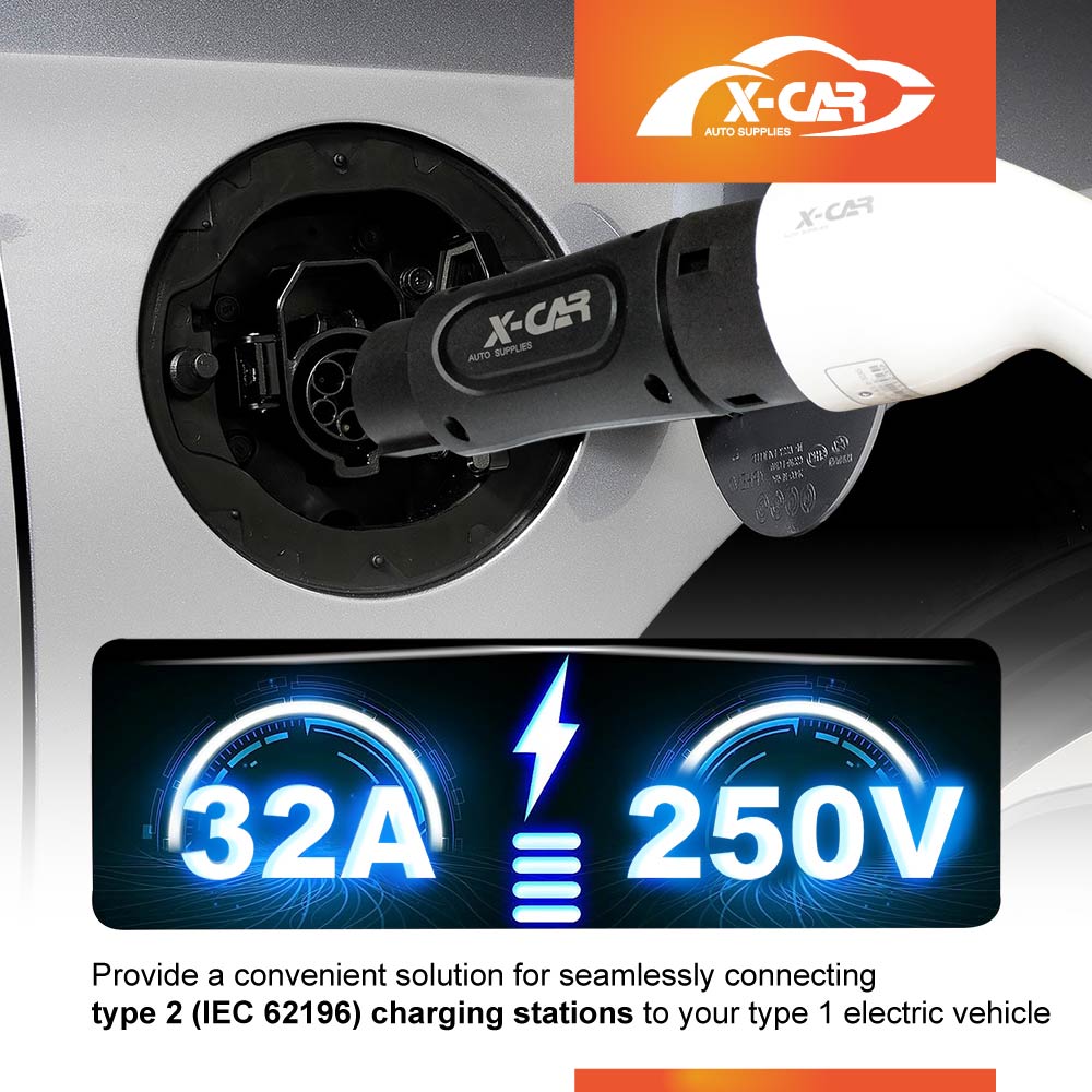 EV Charging Adapter Type 2 to Type 1 Socket IEC62196 to SAE J-1772 Charger Connector 32A 250V AC IP54 - Image 4