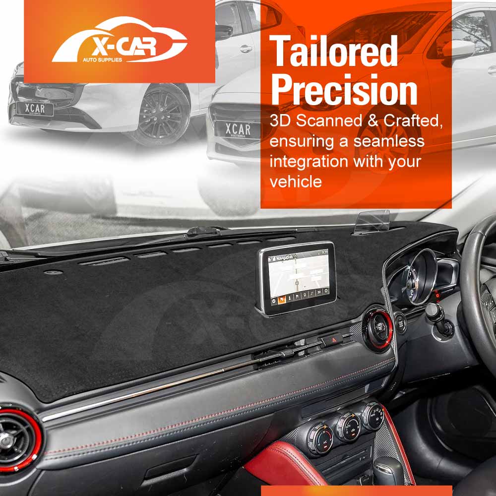 Dash Mat for Mazda 2 DJ/DL Series Hatch & Sedan With HUD 2014-Onwards Non-Slip Microfiber Pad Cover - Image 5