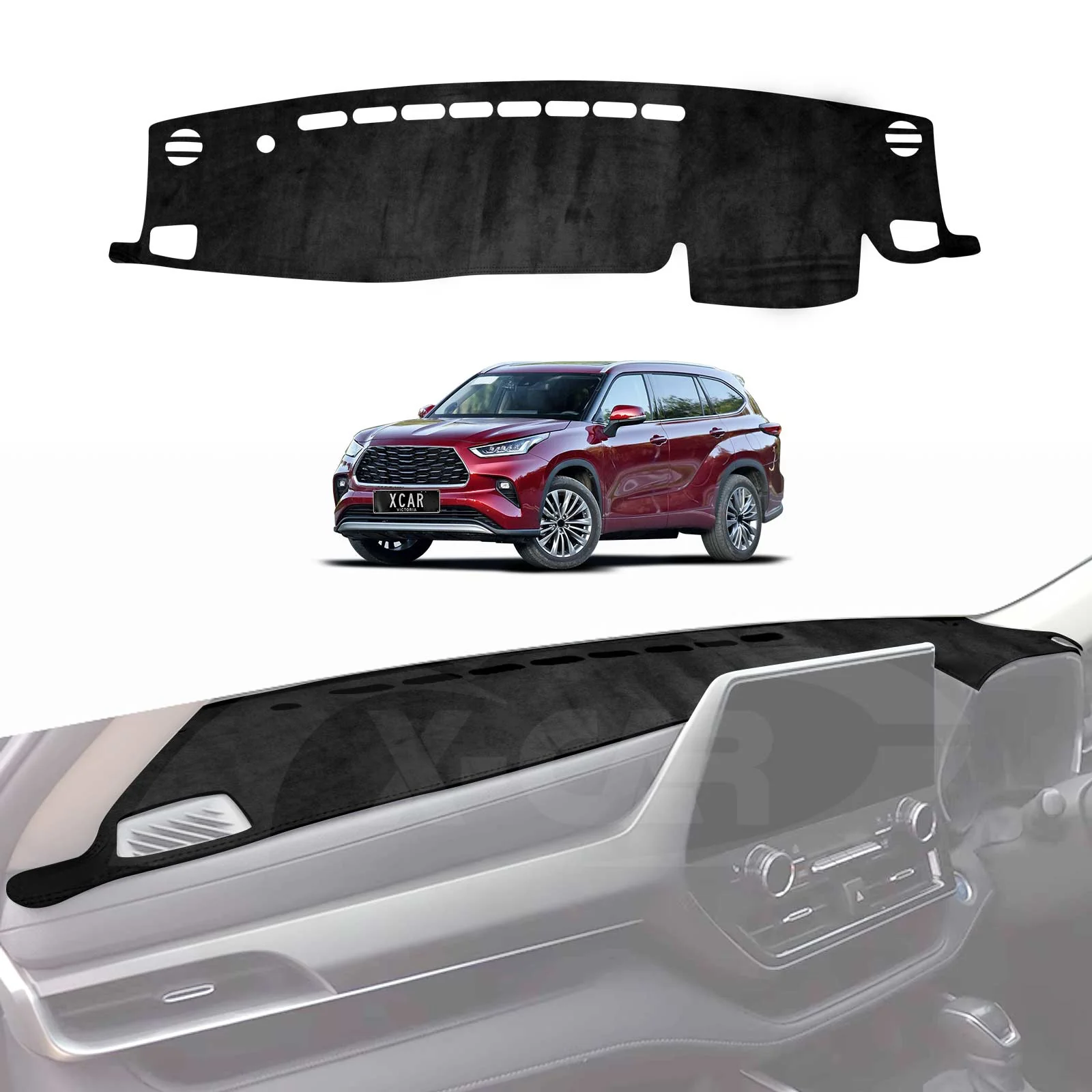 Dash Mat for Toyota Kluger 2021-Onwards Non-Slip Microfiber Pad Cover