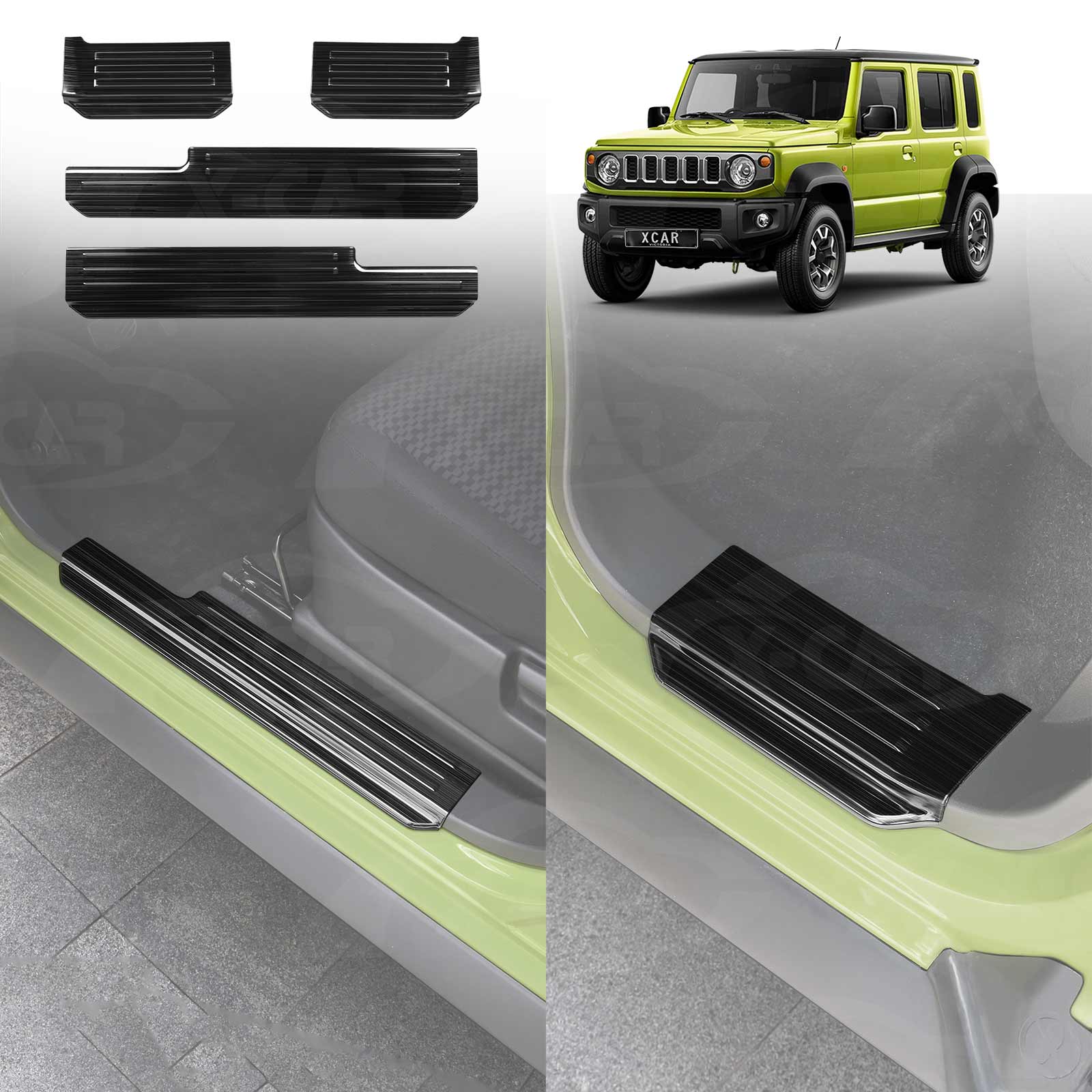 Door Sill Plate Protector Set for Suzuki Jimny XL 5-Door 2023-Onwards Front Rear Entry Car Threshold Scuff Trim Covers Guards Accessories - Image 11