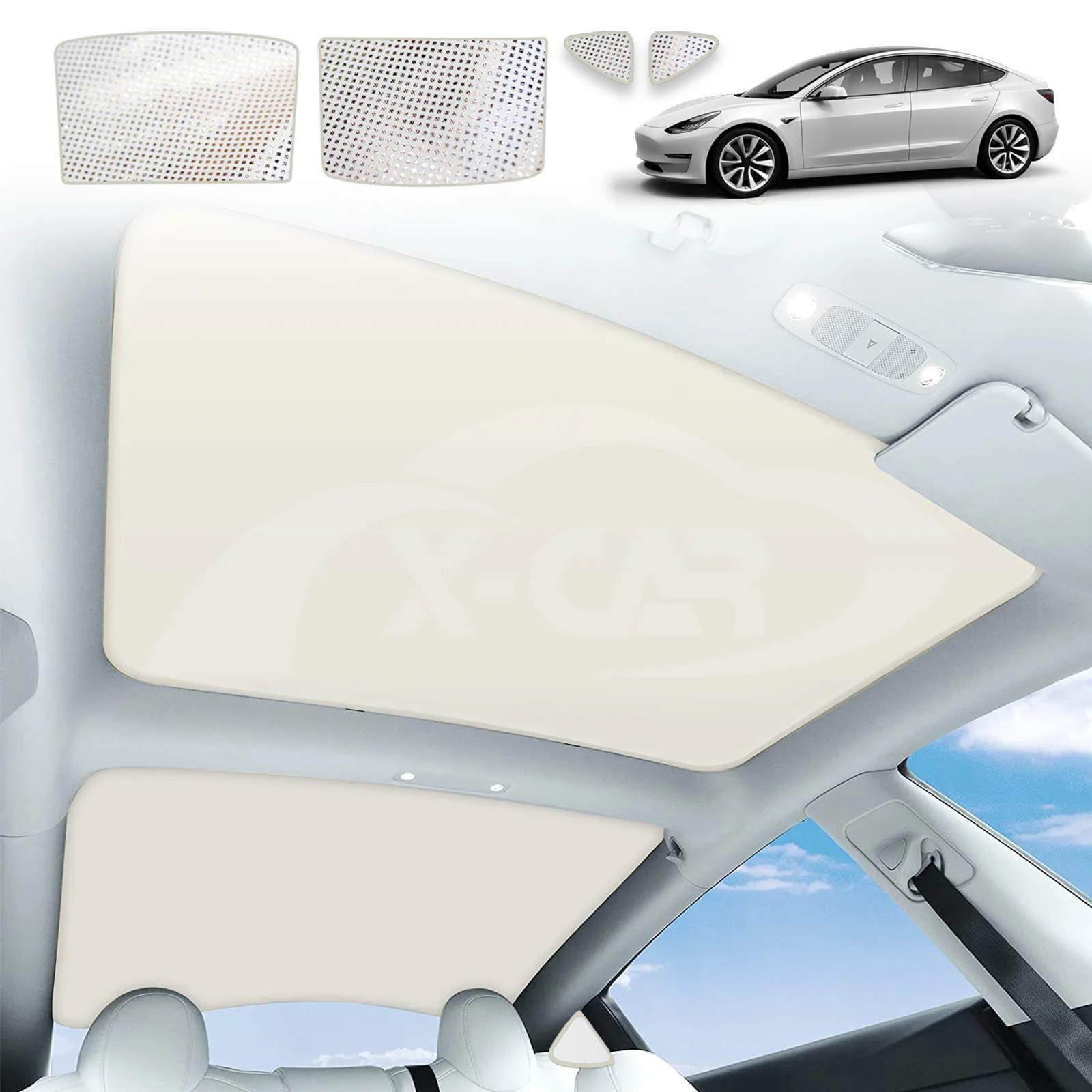 Glass Roof Sun Shades For Tesla Model 3 2017-2023 - Image 20