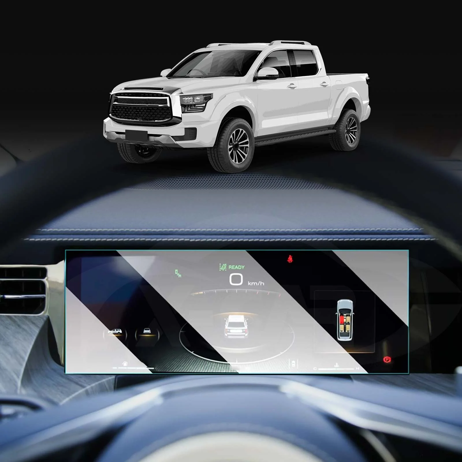GWM Cannon Alpha 2024-Onwards Tempered Glass Dash Screen Center Console Screen Protector - Image 10