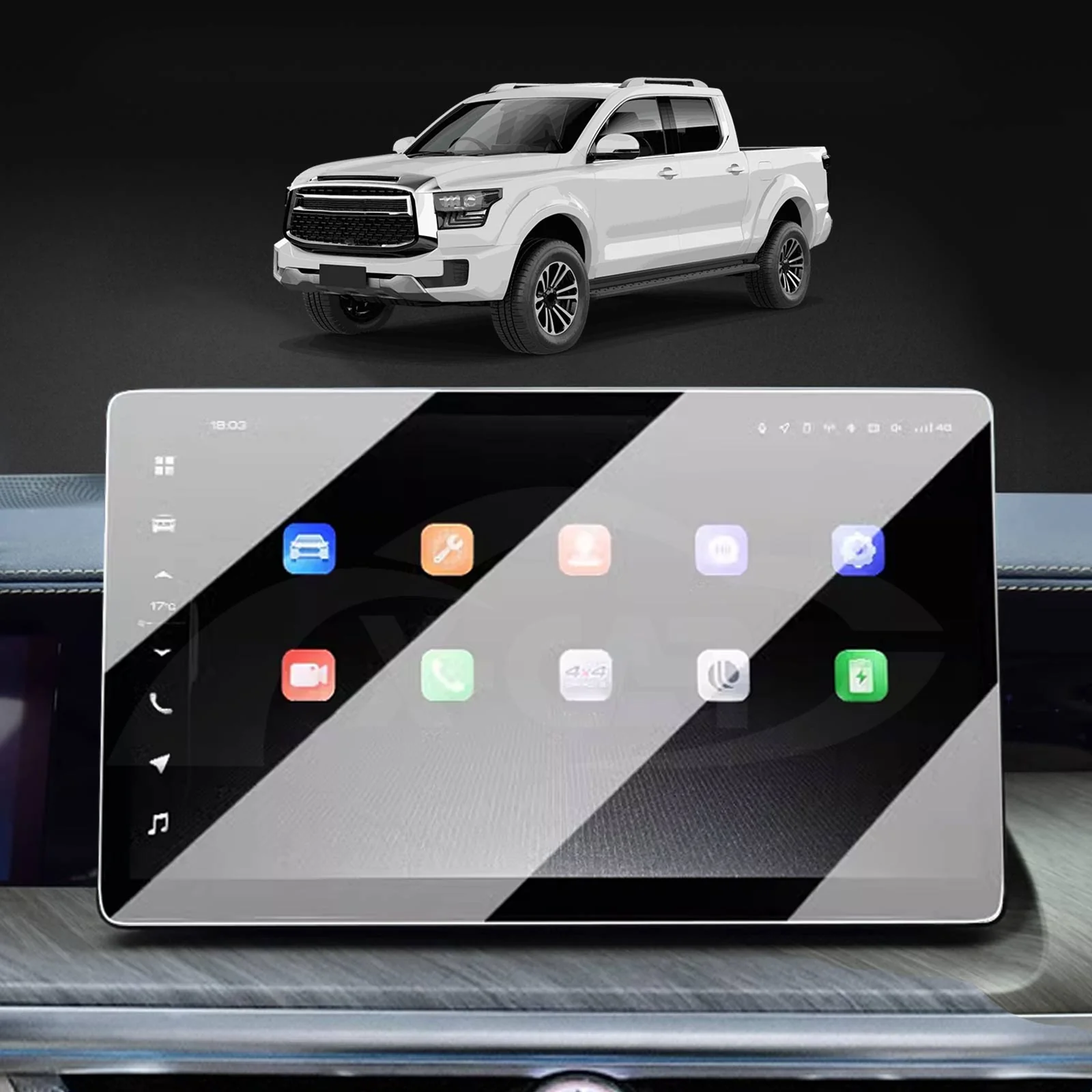 GWM Cannon Alpha 2024-Onwards Tempered Glass Dash Screen Center Console Screen Protector - Image 11