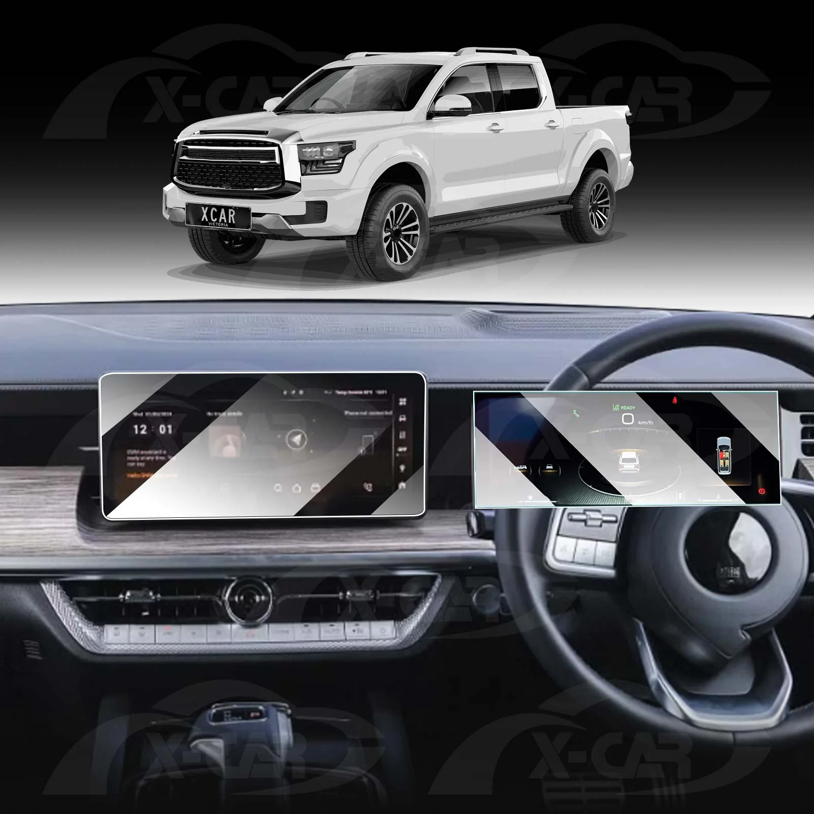 GWM Cannon Alpha 2024-Onwards Tempered Glass Dash Screen Center Console Screen Protector - Image 12