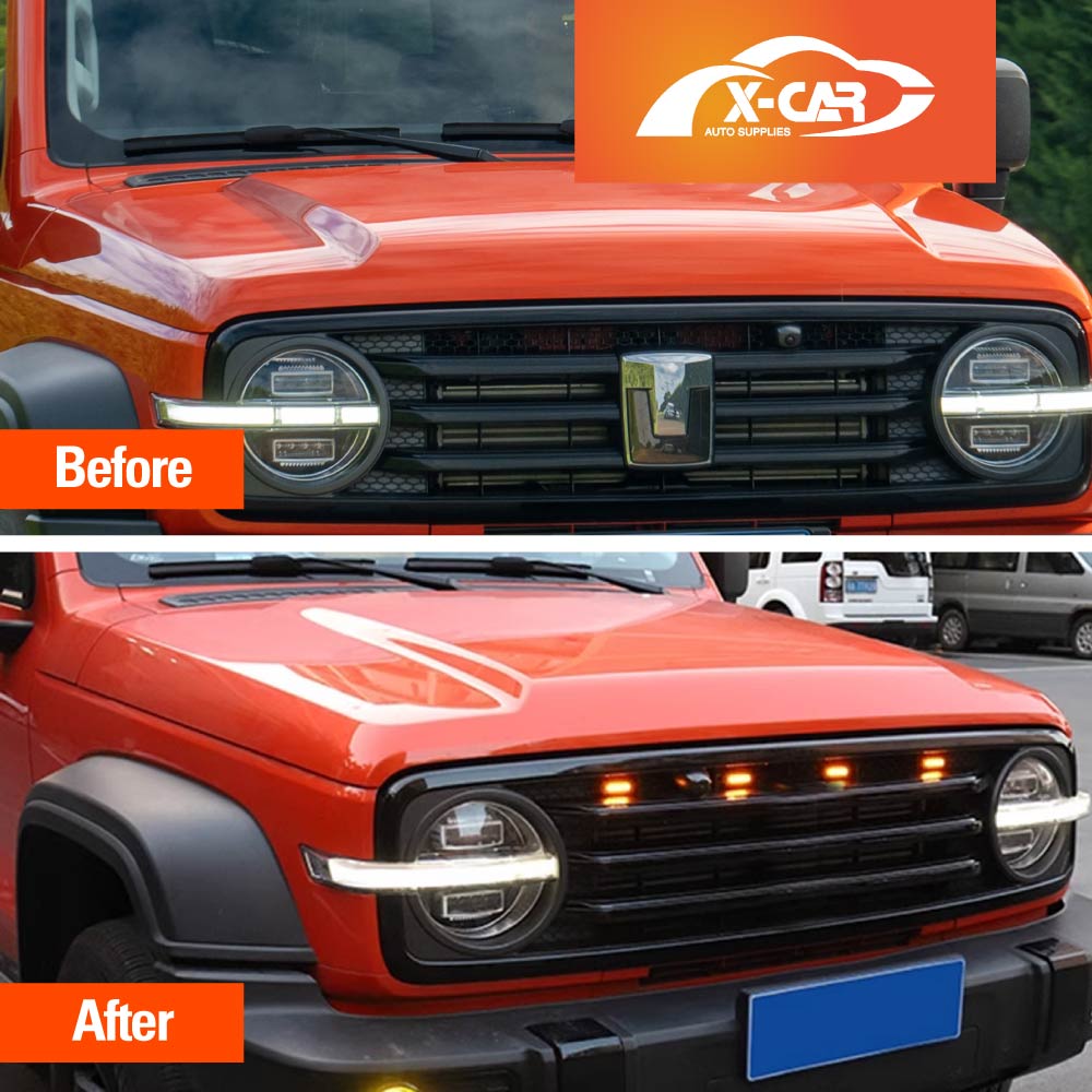 Front Bumper Grille with Led Light for GWM Tank 300 2023-Onwards Mesh Frame Exterior - Image 7