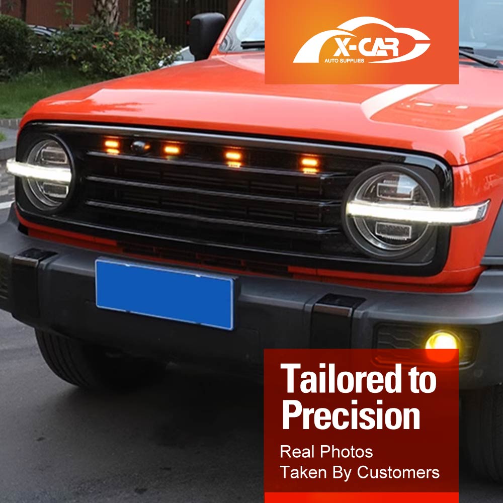 Front Bumper Grille with Led Light for GWM Tank 300 2023-Onwards Mesh Frame Exterior - Image 8
