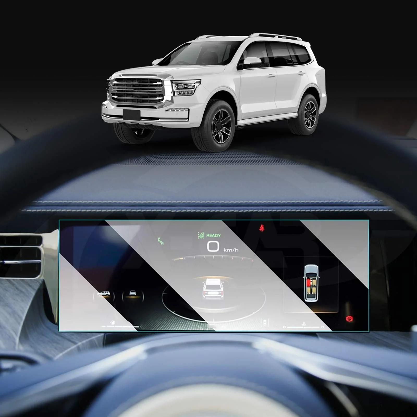 GWM Tank 500 Tank500 2024-Onwards Tempered Glass Dash Screen Centre Console Screen Protector - Image 3