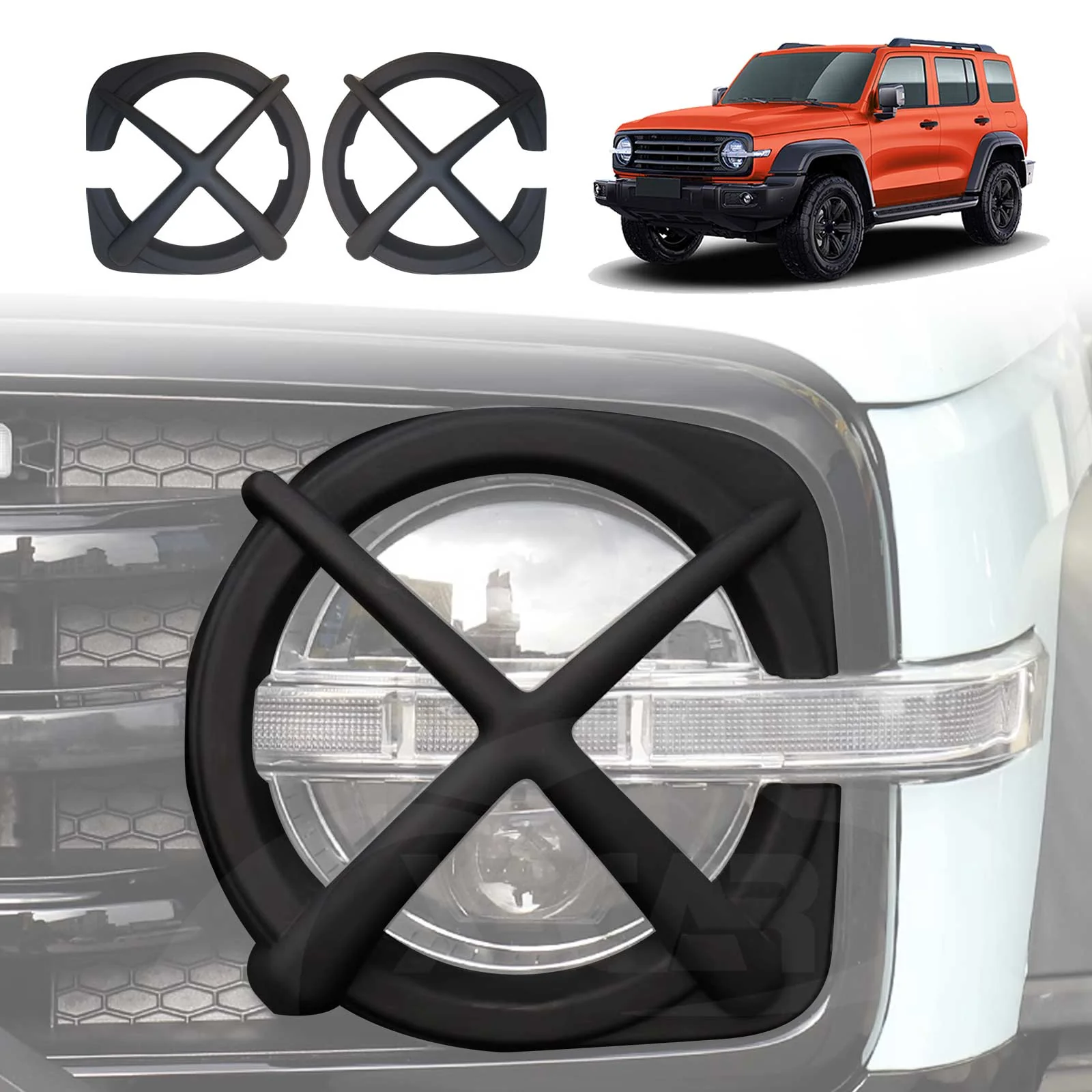 Head Light Trim for GWM Tank 300 2023-Onwards Front Light Frame Cover Set of 2 - Image 14