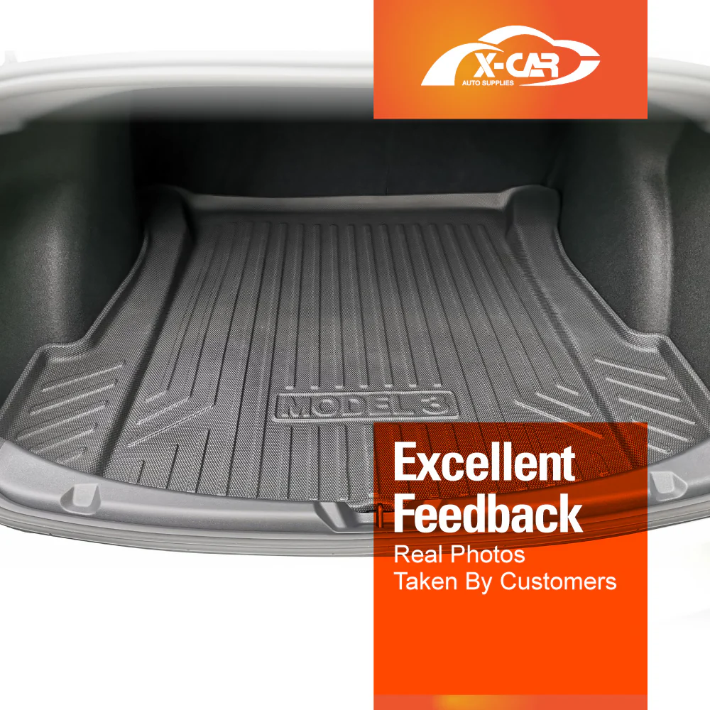 Tesla Model 3 Interior Liners Set 2019-2023 All-Weather Cargo Trunk Mats - Image 11