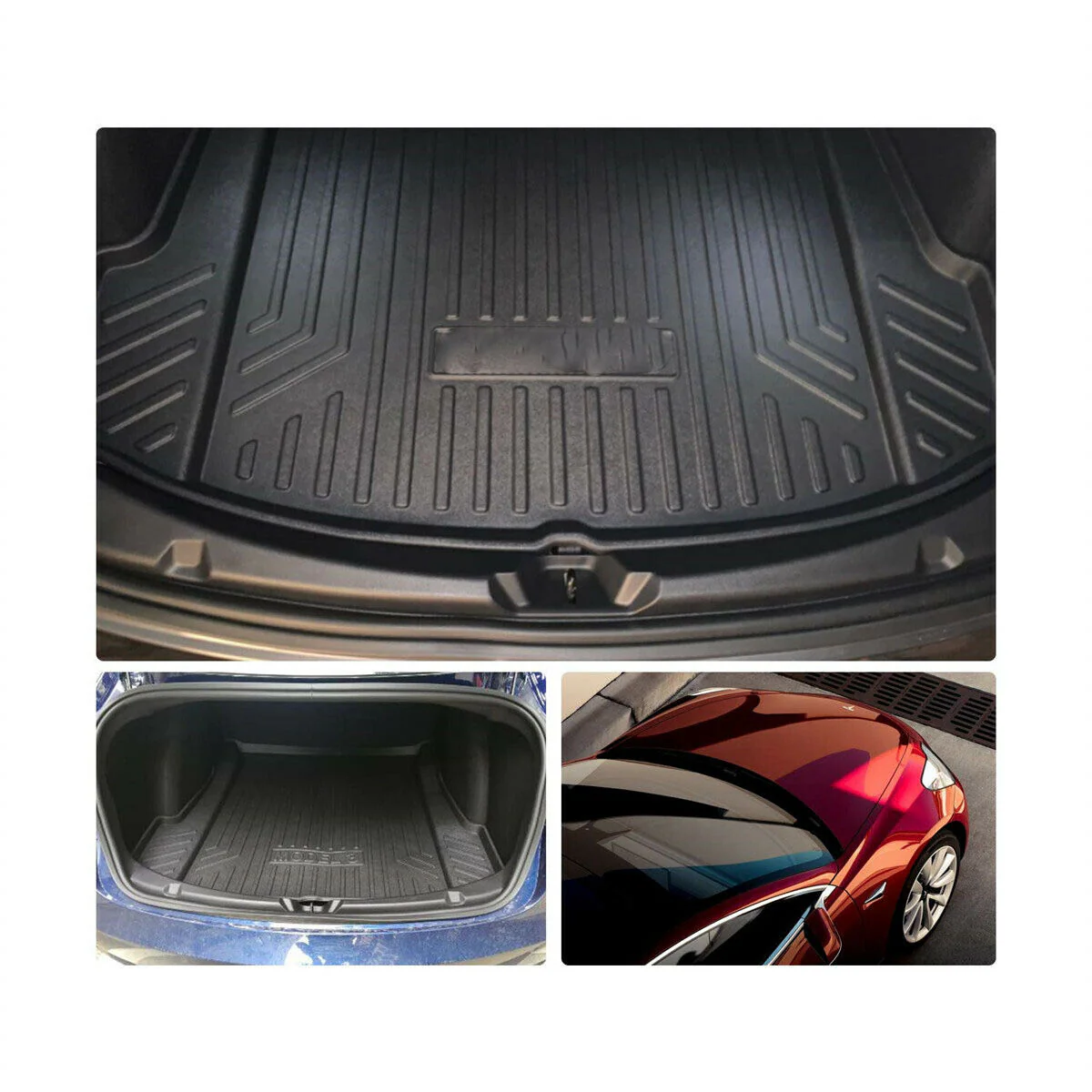 Tesla Model 3 Interior Liners Set 2019-2023 All-Weather Cargo Trunk Mats - Image 15