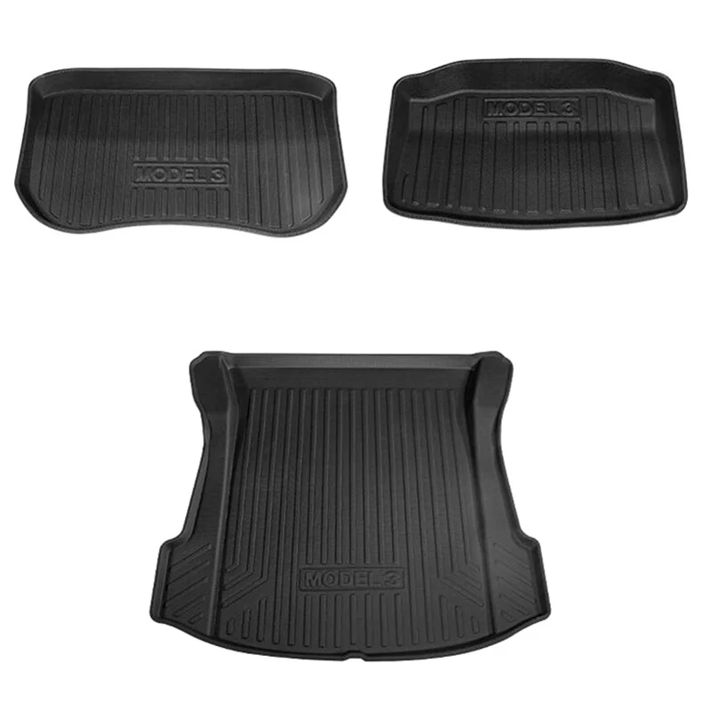Tesla Model 3 Interior Liners Set 2019-2023 All-Weather Cargo Trunk Mats - Image 19