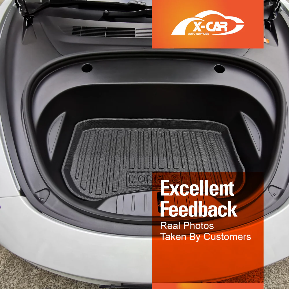 Tesla Model 3 Interior Liners Set 2019-2023 All-Weather Cargo Trunk Mats - Image 9
