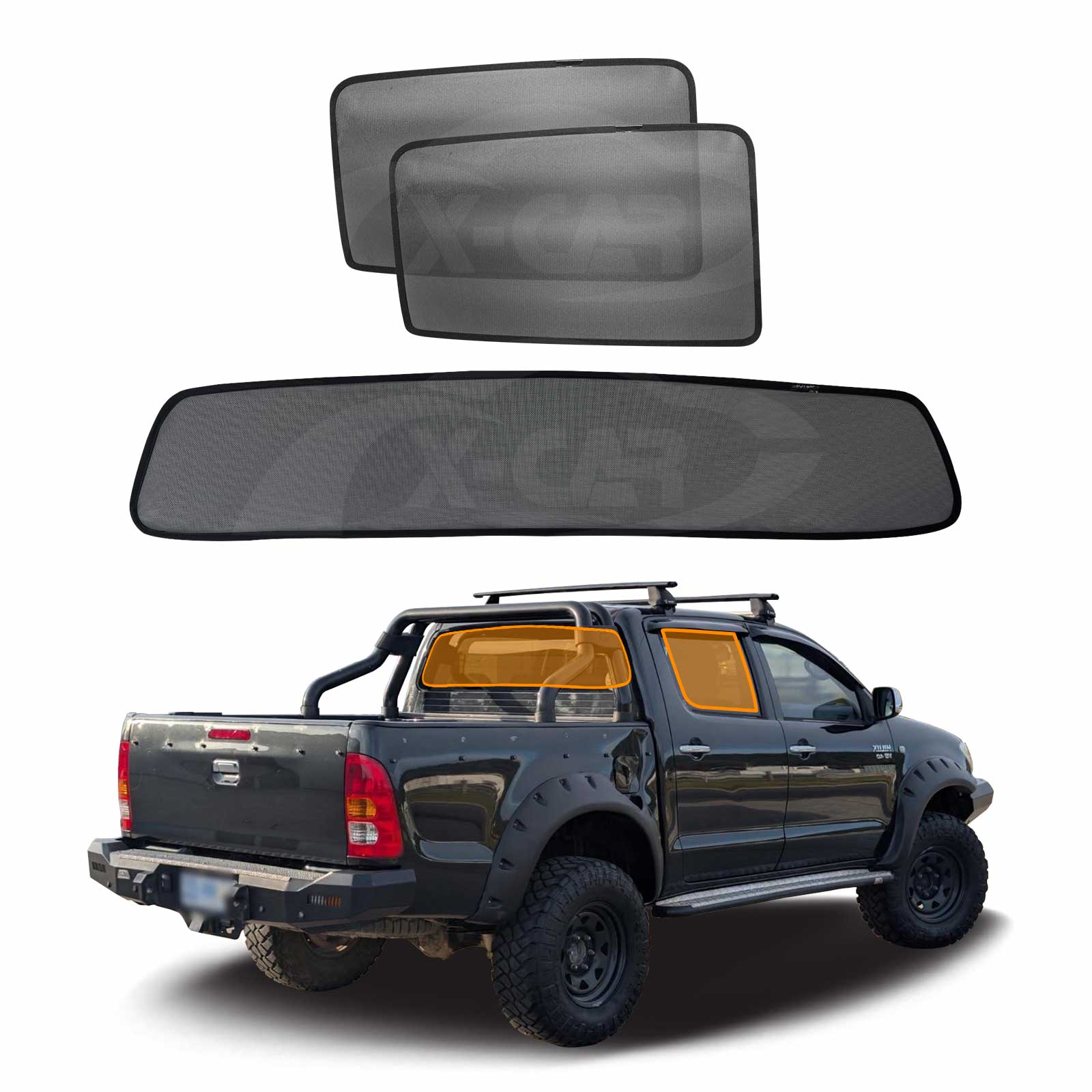 Window Sun Shades for Toyota Hilux Dual Cab 2005-2015